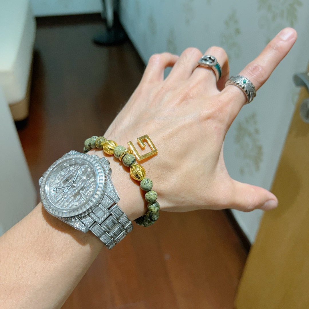Gucci一比一綠石珠串手鍊 男士潮流G字吊飾設計| 10 Gucci一比一綠石珠串手鍊 男士潮流G字吊飾設計
