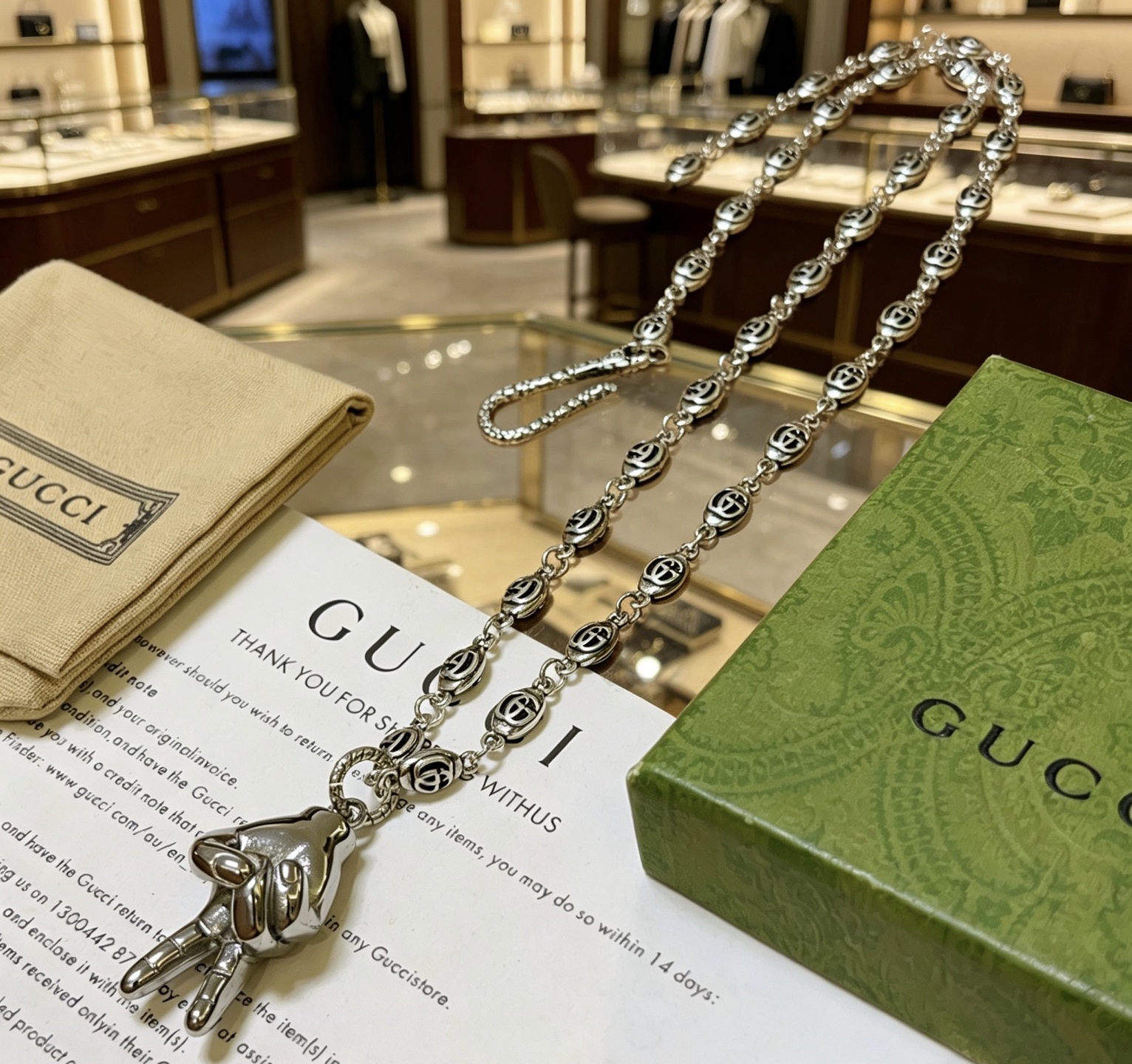Gucci一比一多圈鏈條吊墜項鍊 個性復古設計款| 14 Gucci一比一多圈鏈條吊墜項鍊 個性復古設計款