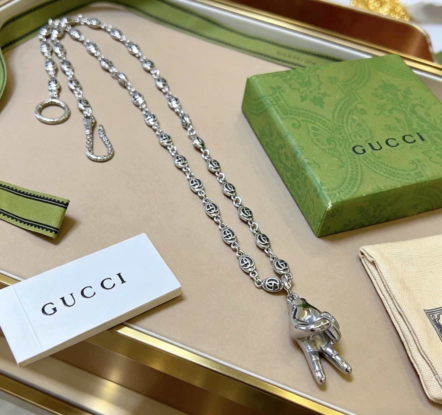 Gucci一比一多圈鏈條吊墜項鍊 個性復古設計款| 7 Gucci一比一多圈鏈條吊墜項鍊 個性復古設計款