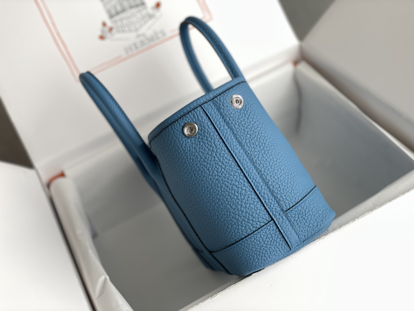 高仿Hermes Garden Party托特包 高端復刻荔枝纹牛皮 天空藍款| 11 高仿Hermes Garden Party托特包 高端復刻荔枝纹牛皮 天空藍款