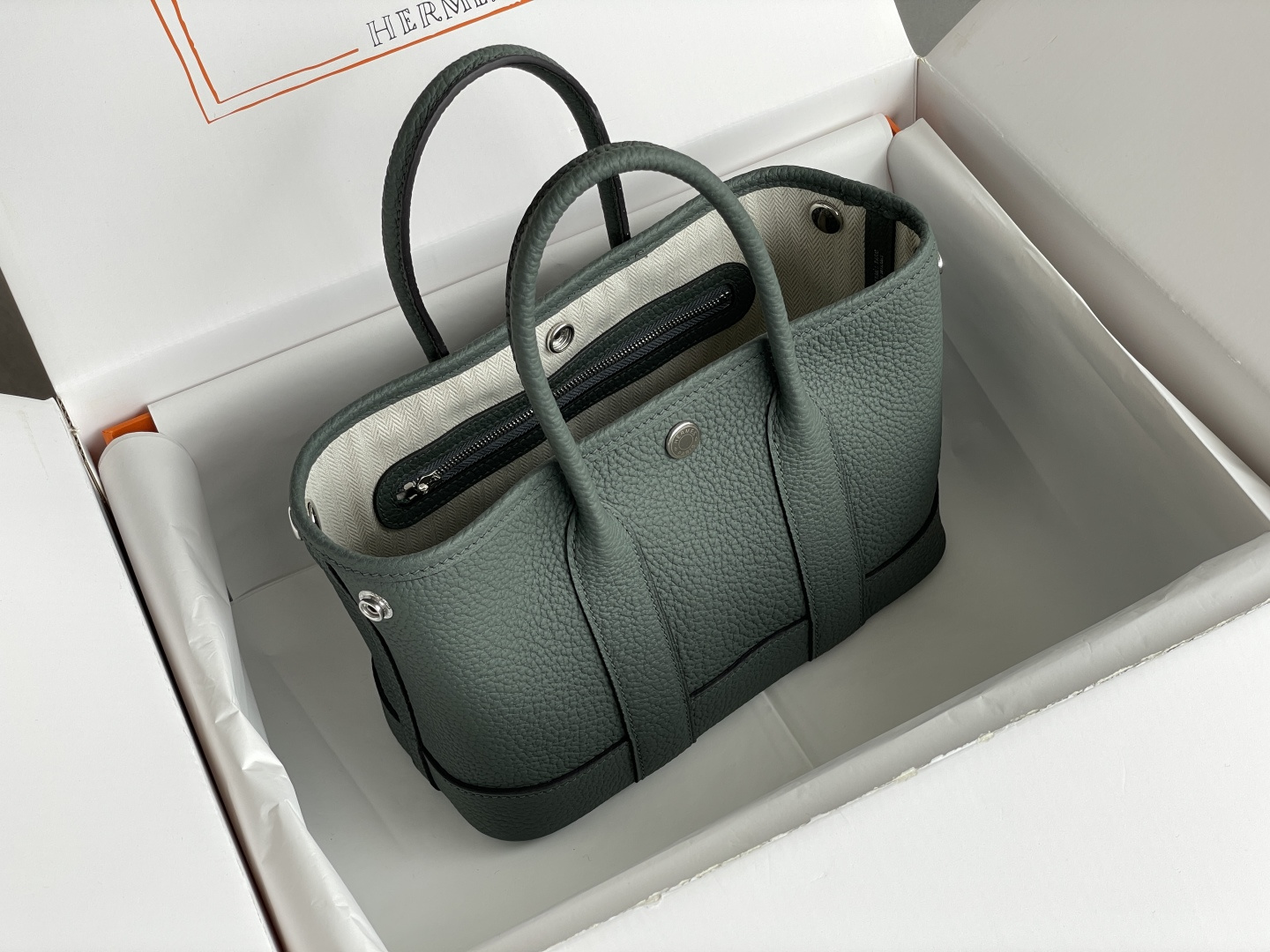 原單Hermes Garden Party手提包 高端復刻牛皮托特包 墨綠色款| 13 原單Hermes Garden Party手提包 高端復刻牛皮托特包 墨綠色款