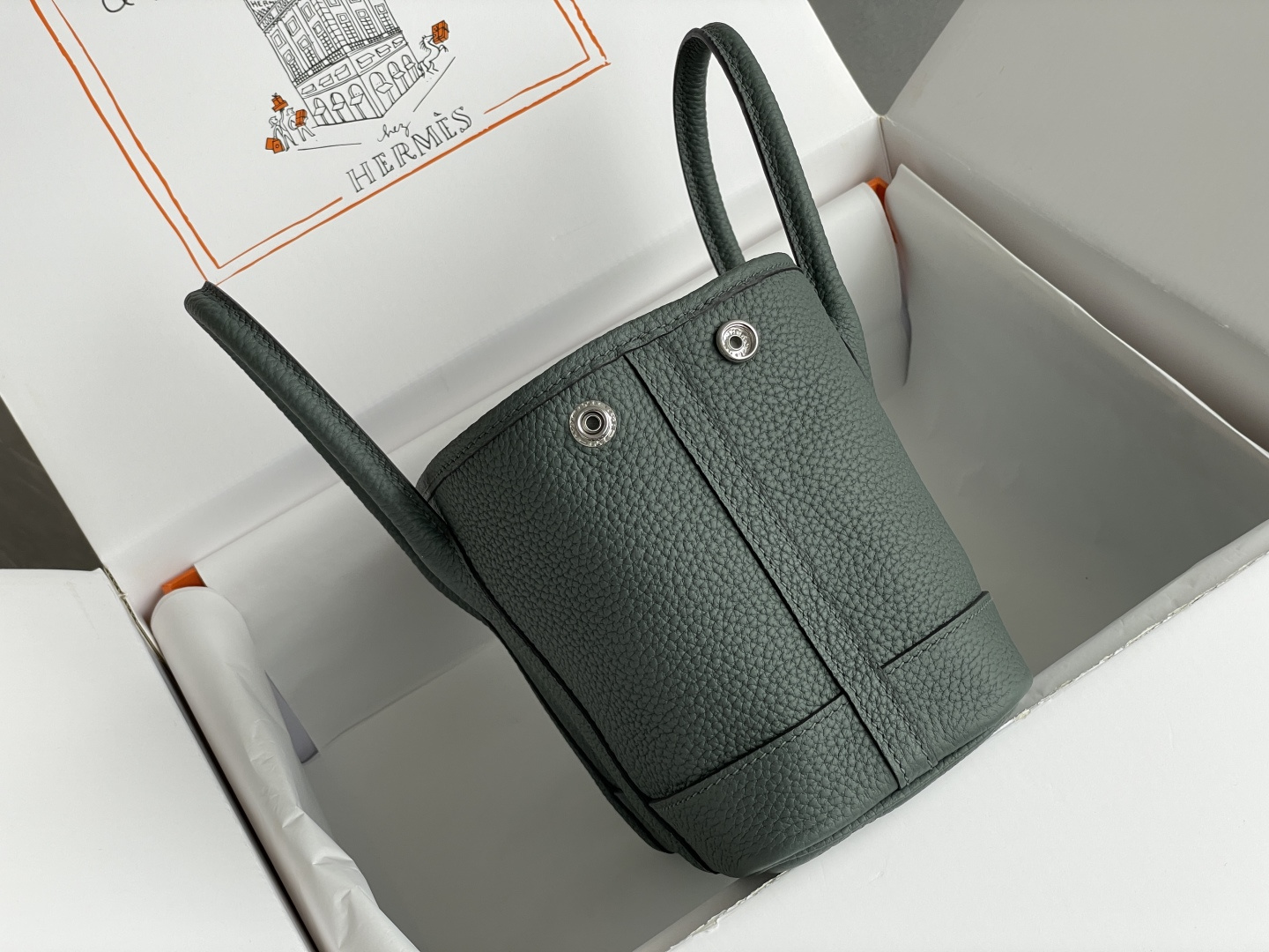 原單Hermes Garden Party手提包 高端復刻牛皮托特包 墨綠色款| 9 原單Hermes Garden Party手提包 高端復刻牛皮托特包 墨綠色款