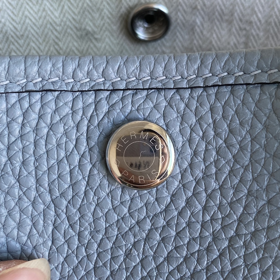 Hermes A貨Garden Party托特包 牛皮顆粒紋手提包 淺藍色| 10 Hermes A貨Garden Party托特包 牛皮顆粒紋手提包 淺藍色