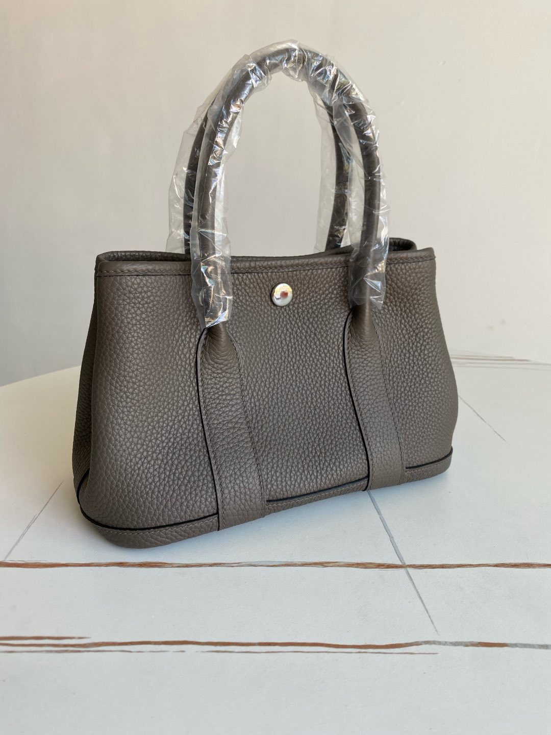 Hermes A貨Garden Party托特包 灰色牛皮手提包 高仿精品| 14 Hermes A貨Garden Party托特包 灰色牛皮手提包 高仿精品