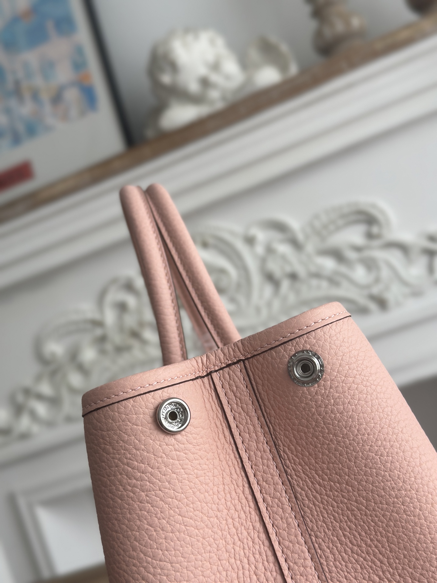 Hermès 一比一 女款 Garden Party 托特包 粉色皮革設計 優雅百搭| 11 Hermès 一比一 女款 Garden Party 托特包 粉色皮革設計 優雅百搭