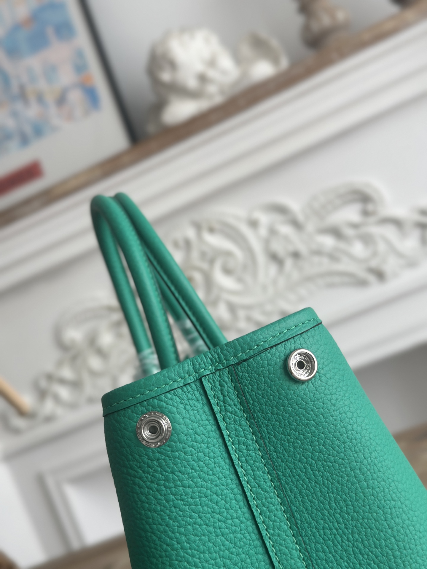 Hermès 高仿 女款 Garden Party 托特包 綠色全皮革設計 百搭通勤款| 11 Hermès 高仿 女款 Garden Party 托特包 綠色全皮革設計 百搭通勤款