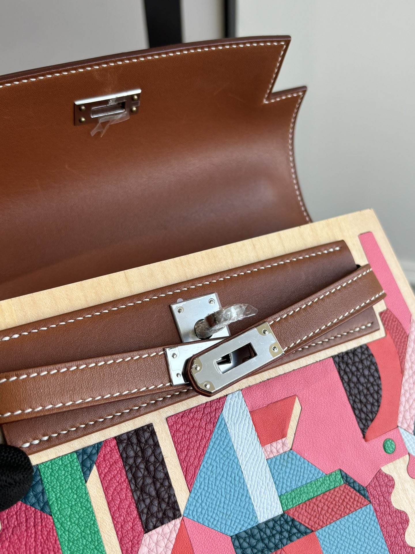 Hermès 原單 Kelly 幾何拼色手提包 藝術風精品女包| 8 Hermès 原單 Kelly 幾何拼色手提包 藝術風精品女包