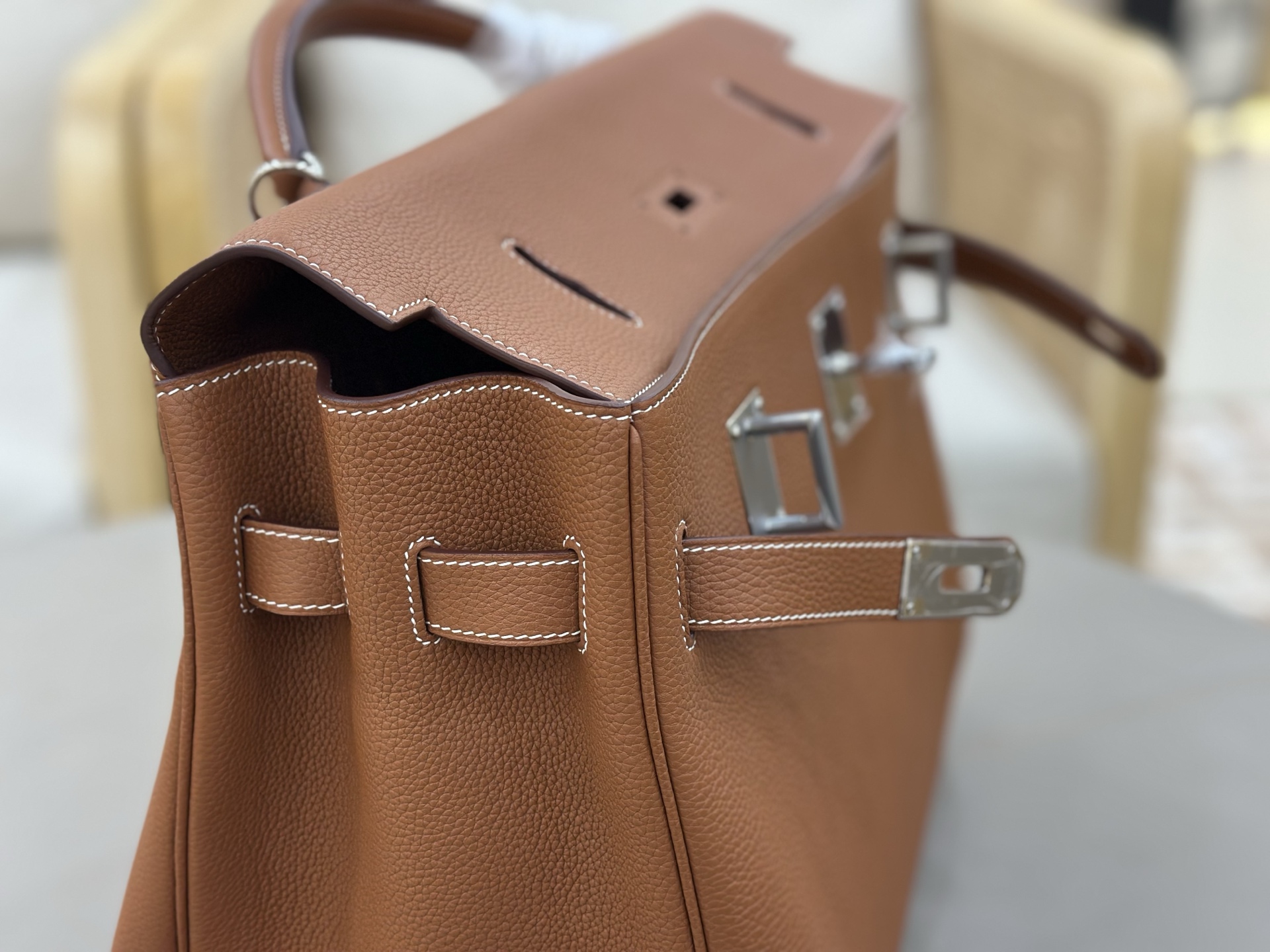 Hermès A貨 Kelly 棕色荔枝紋手提包 大容量通勤精品女包| 9 Hermès A貨 Kelly 棕色荔枝紋手提包 大容量通勤精品女包