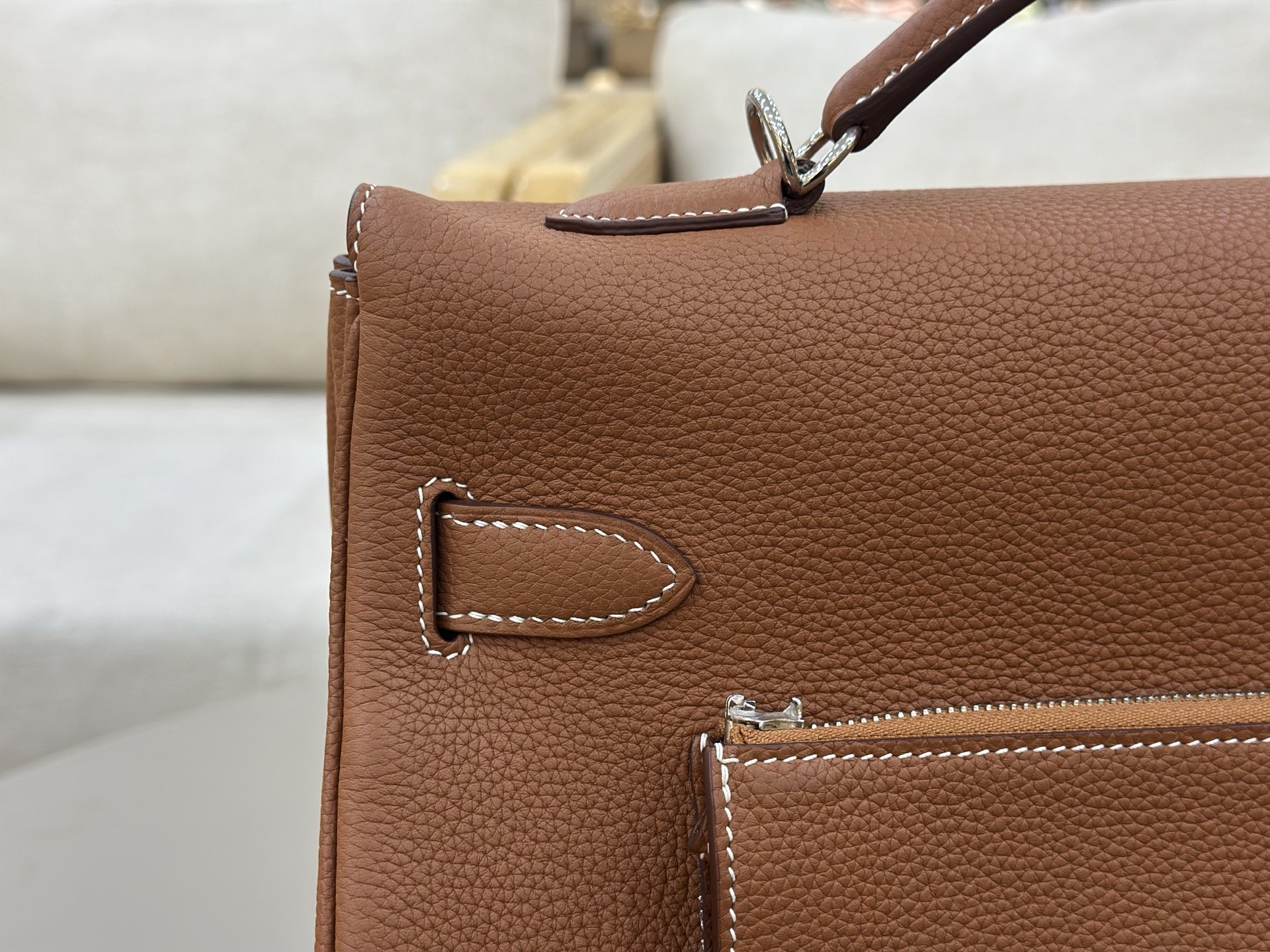 Hermès A貨 Kelly 棕色荔枝紋手提包 大容量通勤精品女包| 8 Hermès A貨 Kelly 棕色荔枝紋手提包 大容量通勤精品女包