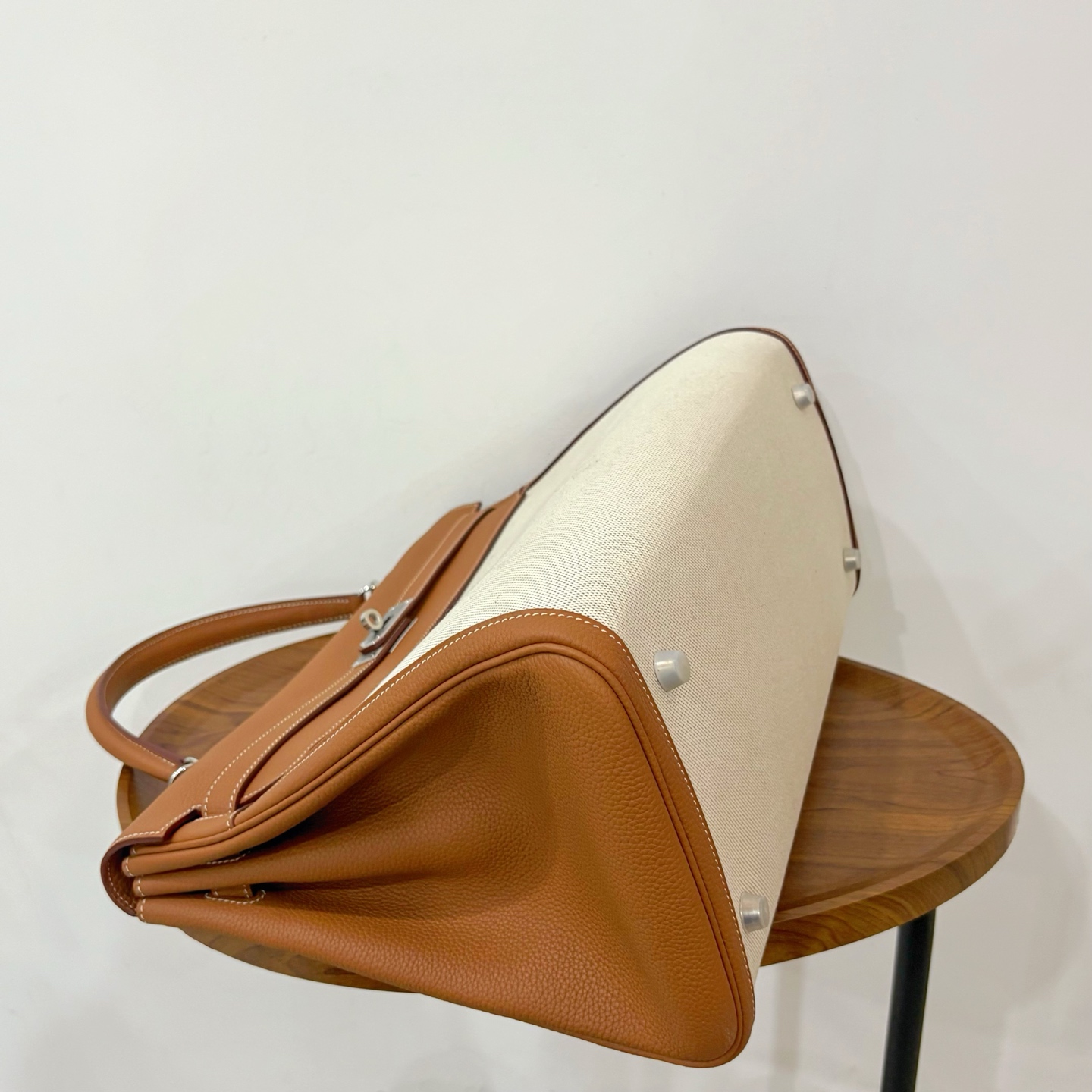 Hermès 原單 Kelly 40 棕色拼接帆布手提包 大容量商務通勤精品包| 9 Hermès 原單 Kelly 40 棕色拼接帆布手提包 大容量商務通勤精品包