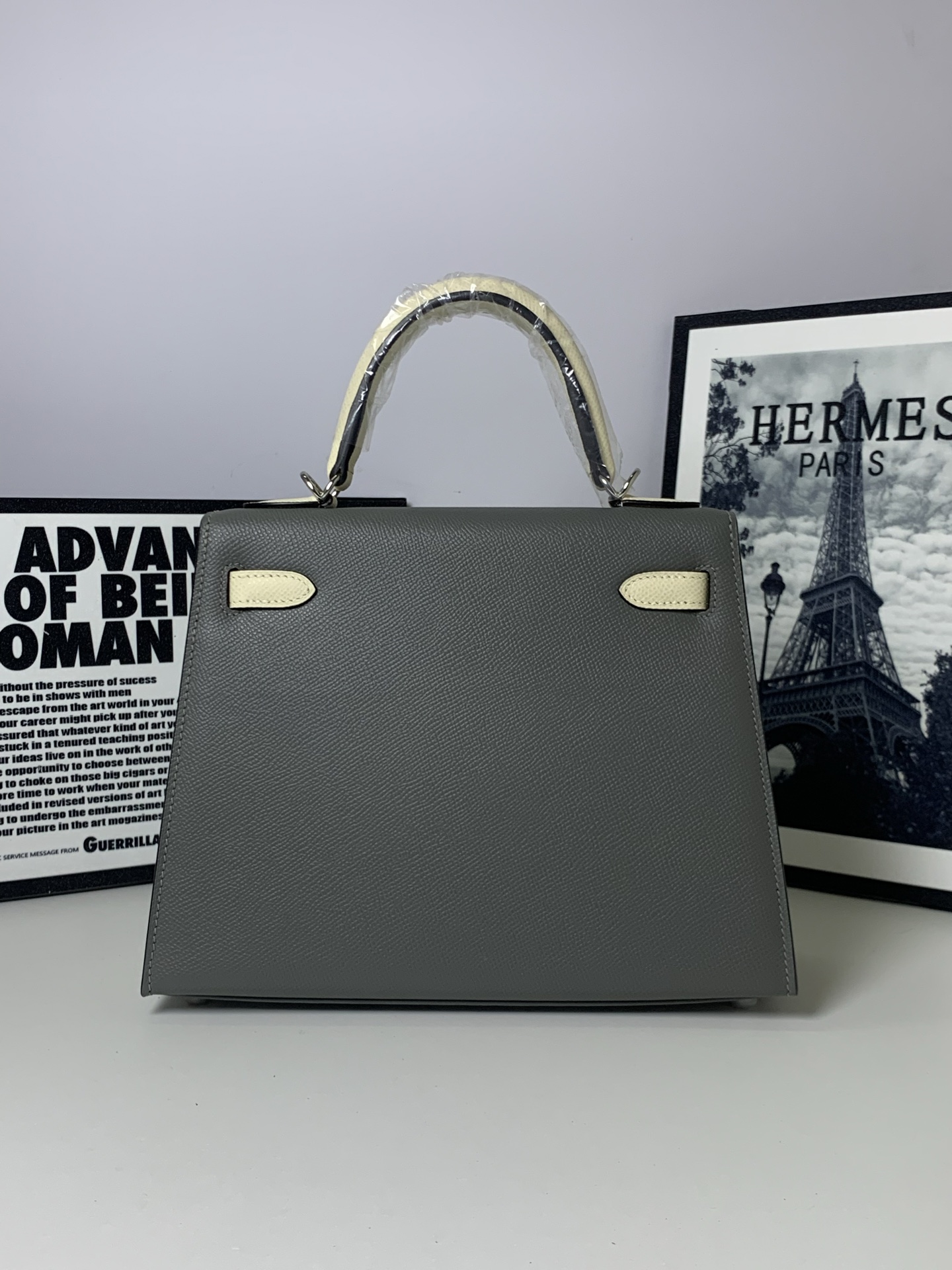 高仿 Hermes Kelly 25 奶白拼亮粉手提包 高級感時尚女包| 13 高仿 Hermes Kelly 25 奶白拼亮粉手提包 高級感時尚女包