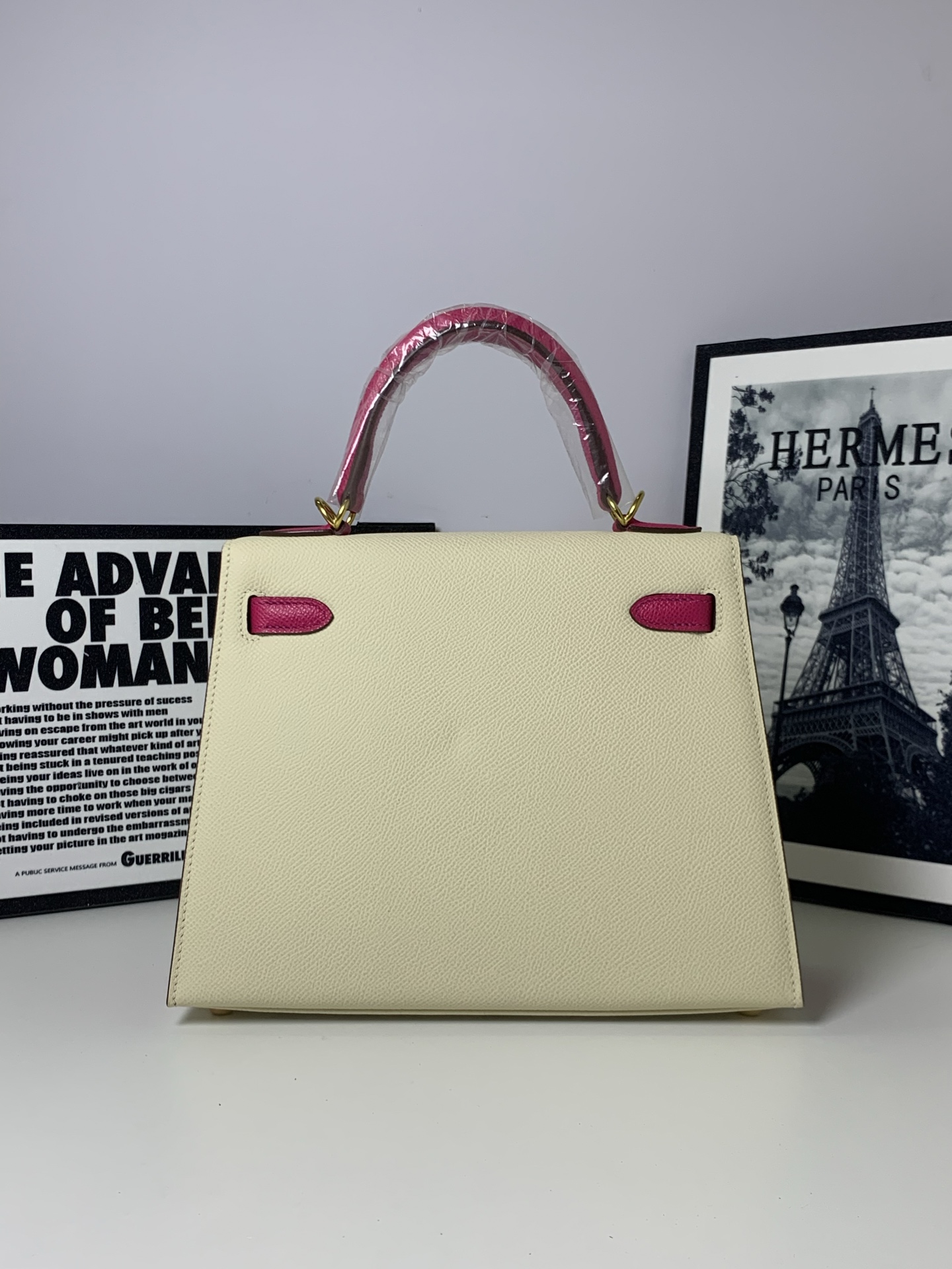 一比一 Hermes Kelly 25 卡其拼金扣手提包 經典優雅女包| 13 一比一 Hermes Kelly 25 卡其拼金扣手提包 經典優雅女包