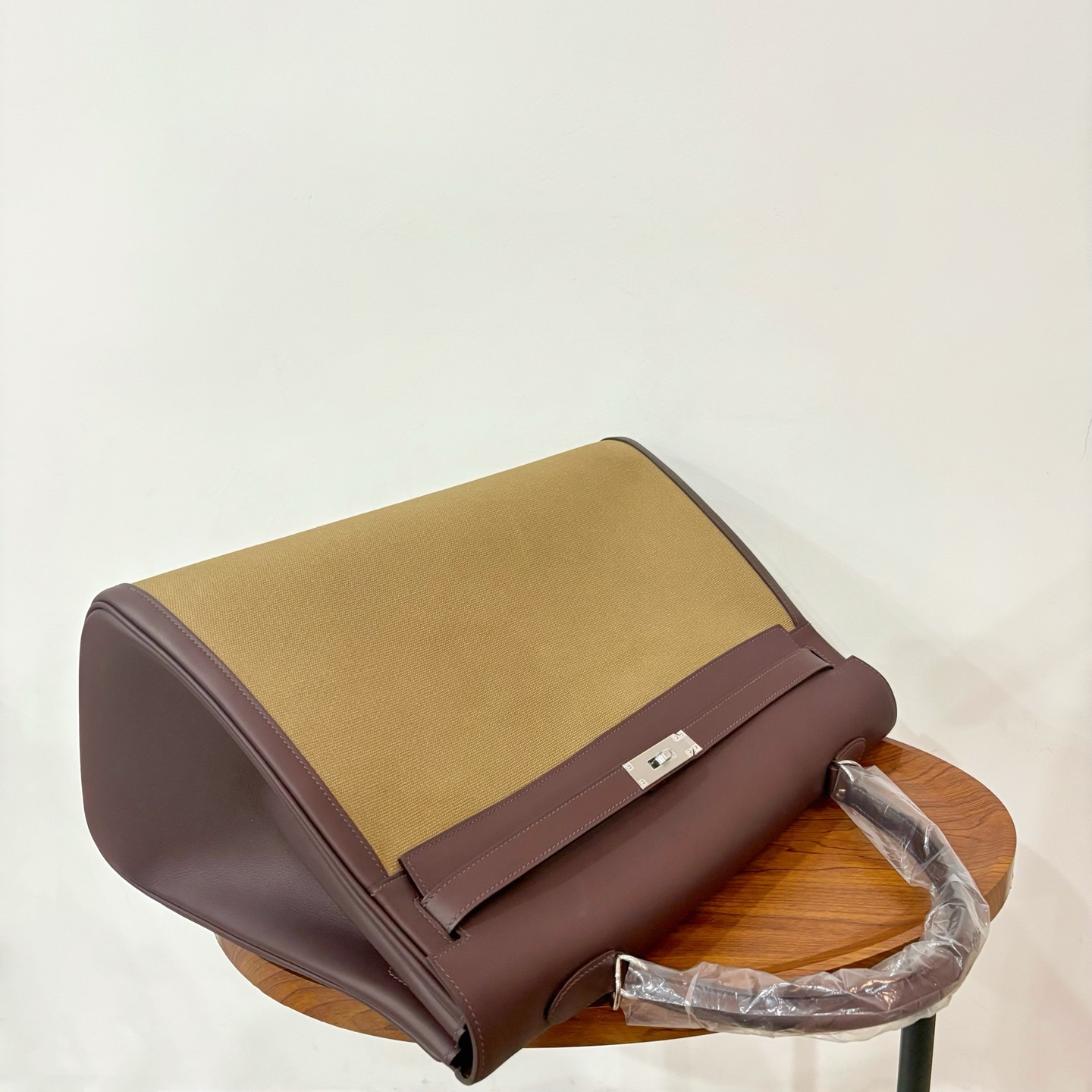 Hermès 高仿 Kelly 40 酒紫色拼接帆布手提包 高質感大容量精品包| 12 Hermès 高仿 Kelly 40 酒紫色拼接帆布手提包 高質感大容量精品包