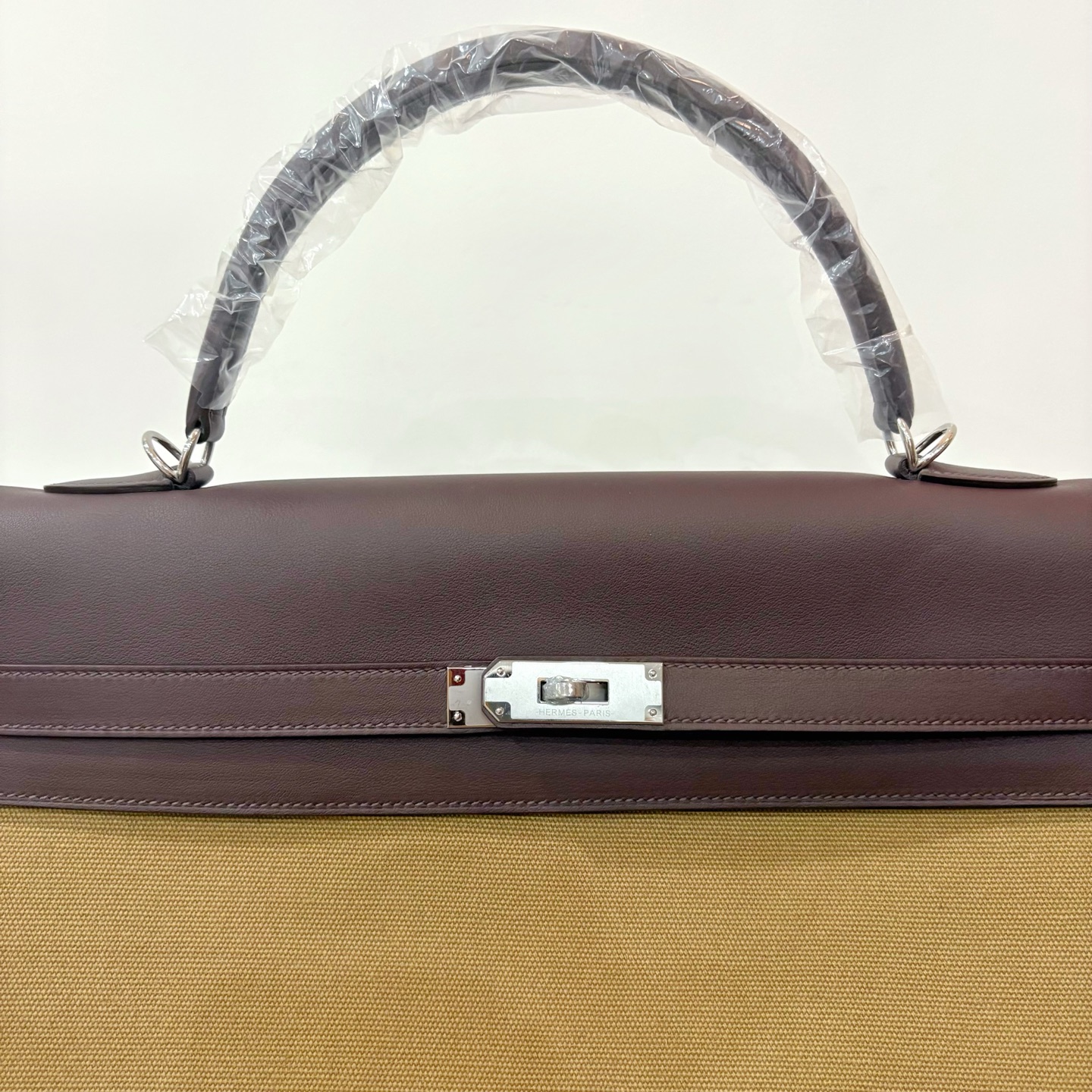 Hermès 高仿 Kelly 40 酒紫色拼接帆布手提包 高質感大容量精品包| 10 Hermès 高仿 Kelly 40 酒紫色拼接帆布手提包 高質感大容量精品包