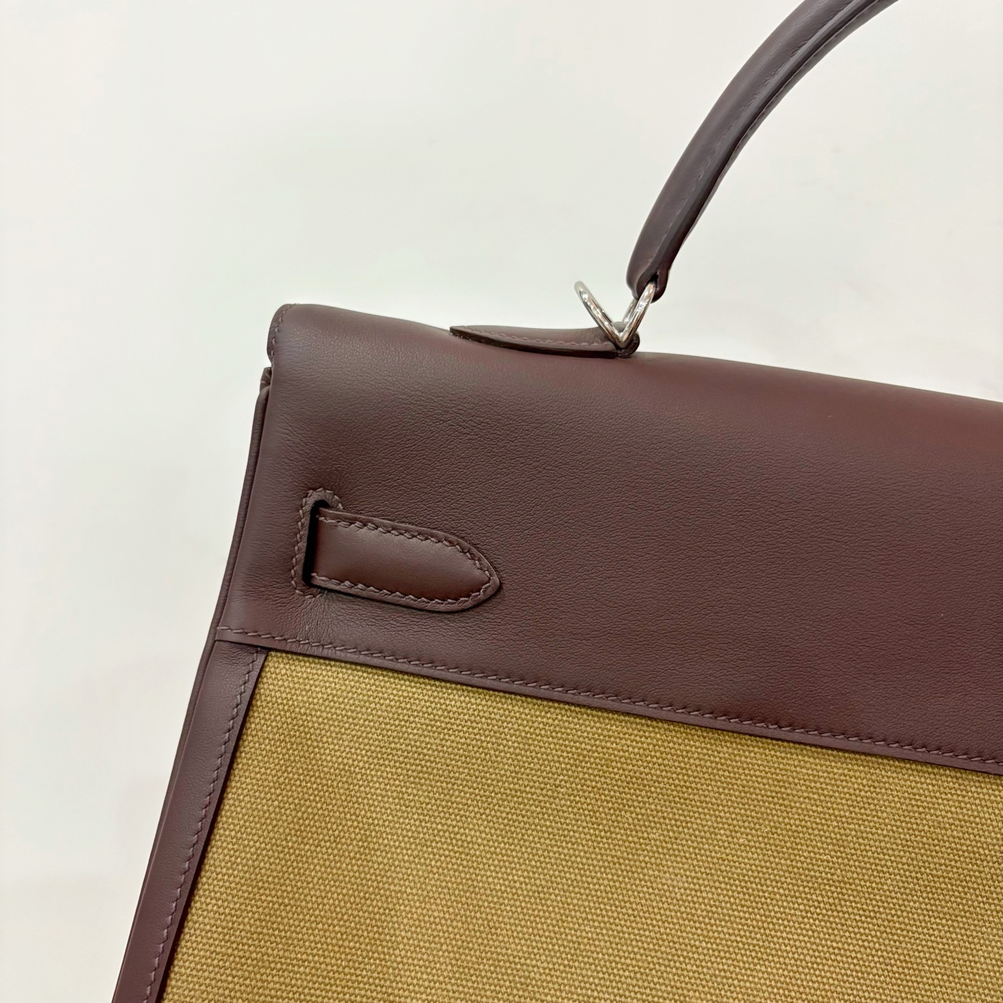Hermès 高仿 Kelly 40 酒紫色拼接帆布手提包 高質感大容量精品包| 8 Hermès 高仿 Kelly 40 酒紫色拼接帆布手提包 高質感大容量精品包