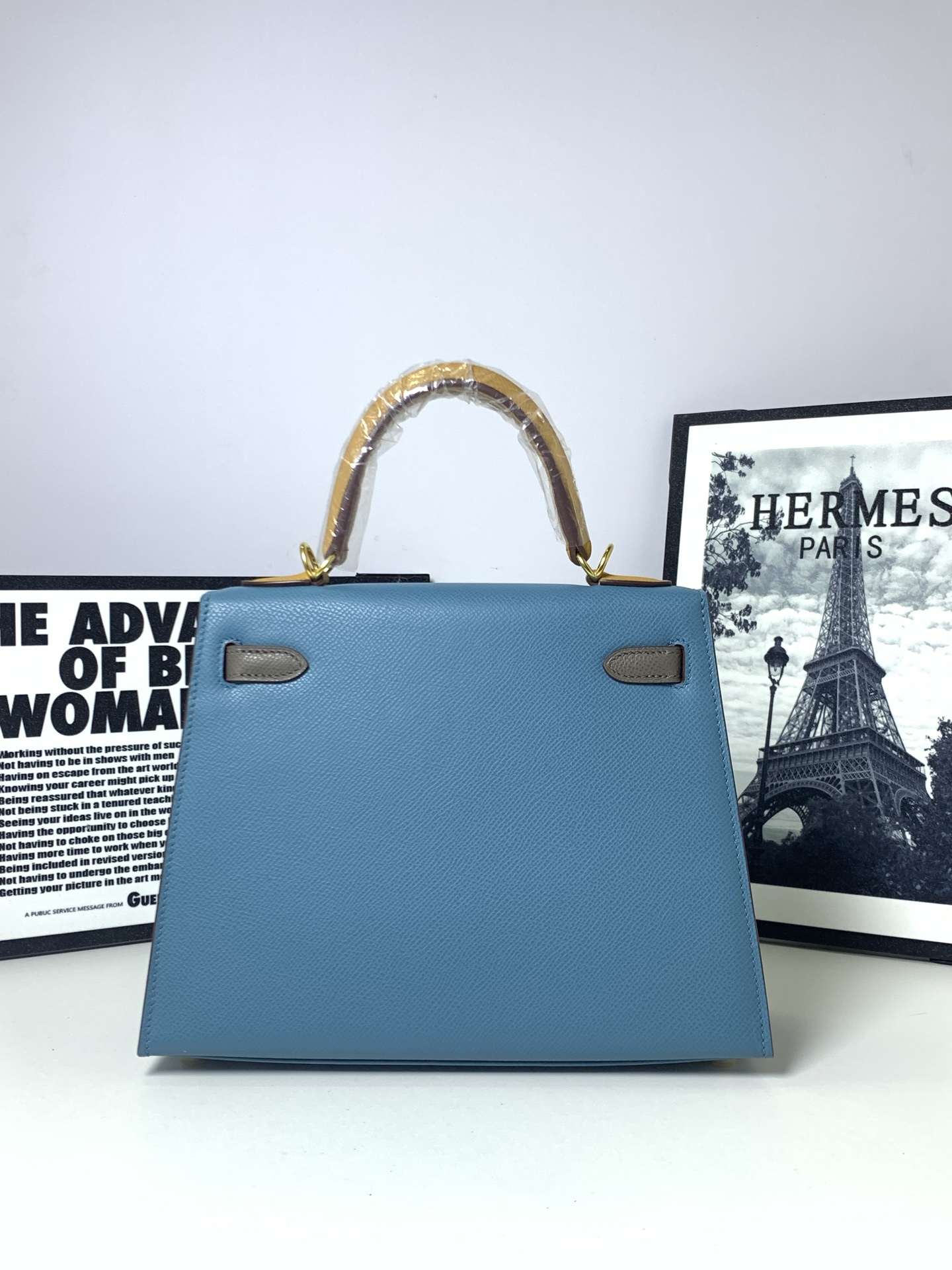 Hermès 原單 Kelly 28 藍色拼接手提包 清新撞色高級精品女包| 6 Hermès 原單 Kelly 28 藍色拼接手提包 清新撞色高級精品女包