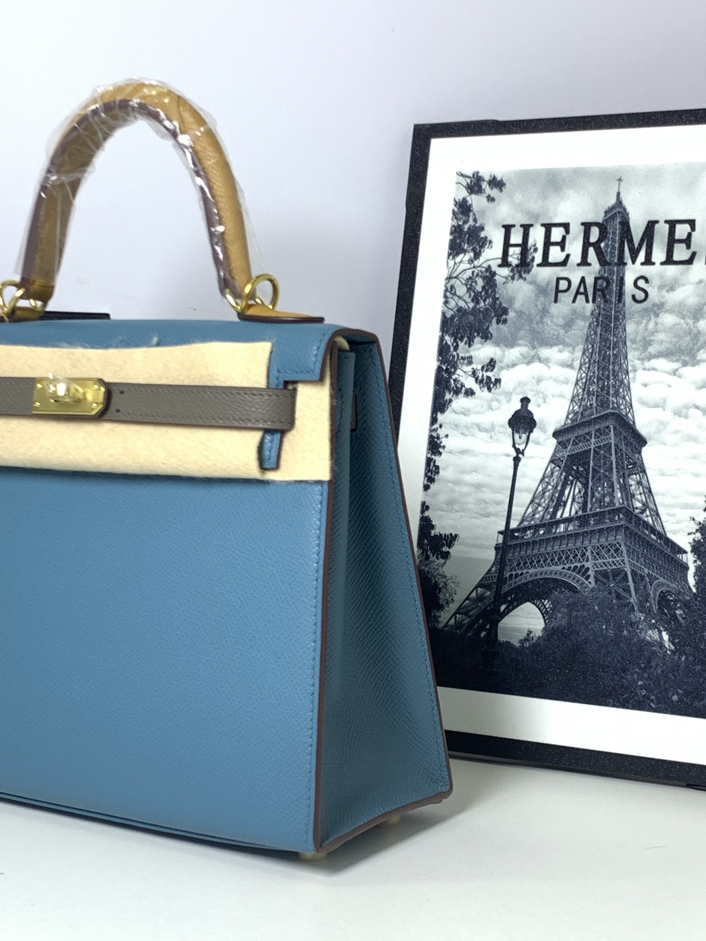 Hermès 原單 Kelly 28 藍色拼接手提包 清新撞色高級精品女包| 12 Hermès 原單 Kelly 28 藍色拼接手提包 清新撞色高級精品女包