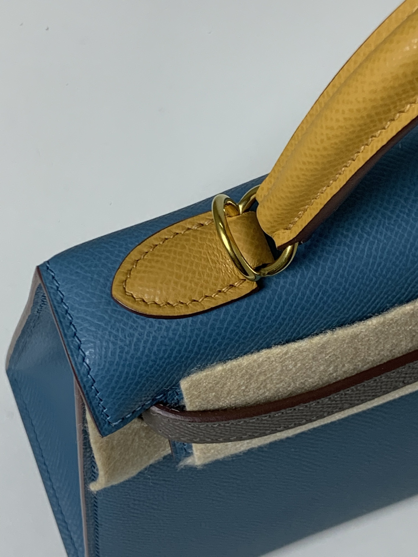 Hermès 原單 Kelly 28 藍色拼接手提包 清新撞色高級精品女包| 10 Hermès 原單 Kelly 28 藍色拼接手提包 清新撞色高級精品女包
