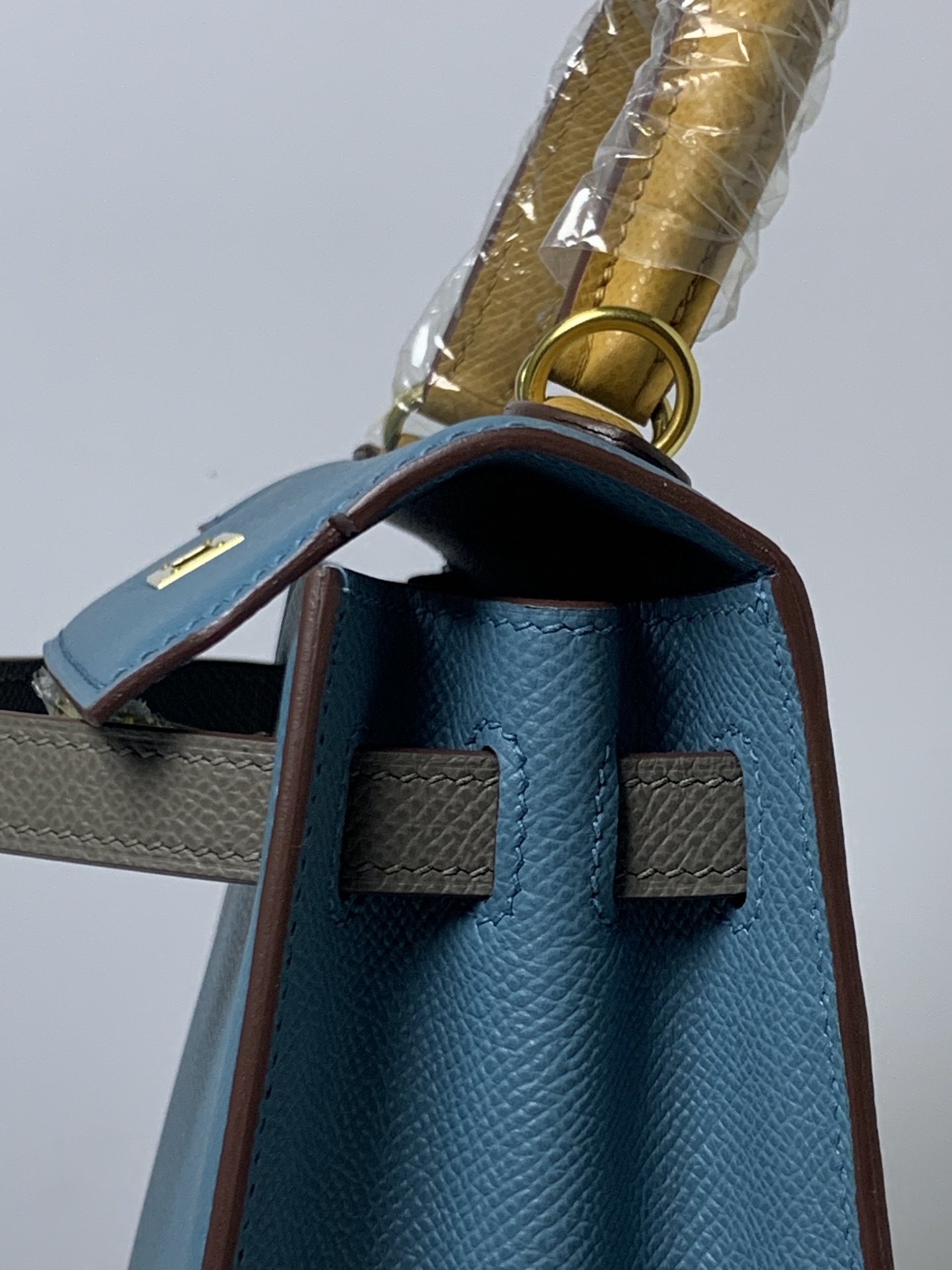 Hermès 原單 Kelly 28 藍色拼接手提包 清新撞色高級精品女包| 9 Hermès 原單 Kelly 28 藍色拼接手提包 清新撞色高級精品女包