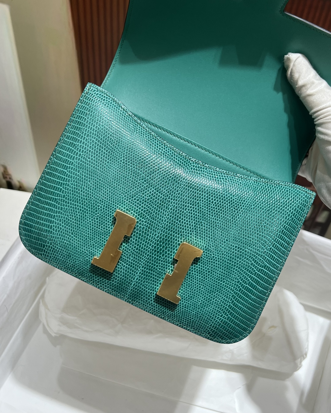 Hermes 高仿 女款 Constance 绿色斜背包 氣質甜美小方包| 10 Hermes 高仿 女款 Constance 绿色斜背包 氣質甜美小方包