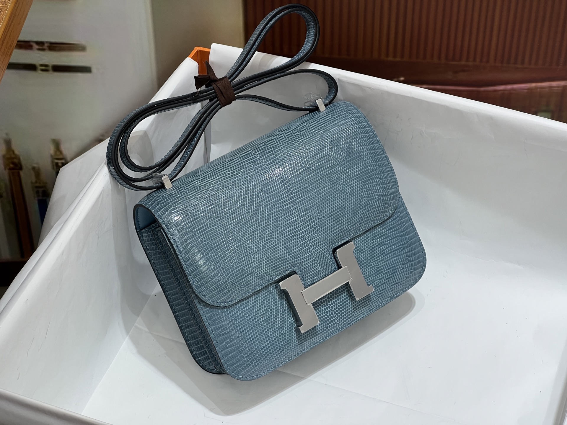 Hermes 原單 女款 Constance 淺藍斜背包 高級質感輕奢風小包| 14 Hermes 原單 女款 Constance 淺藍斜背包 高級質感輕奢風小包