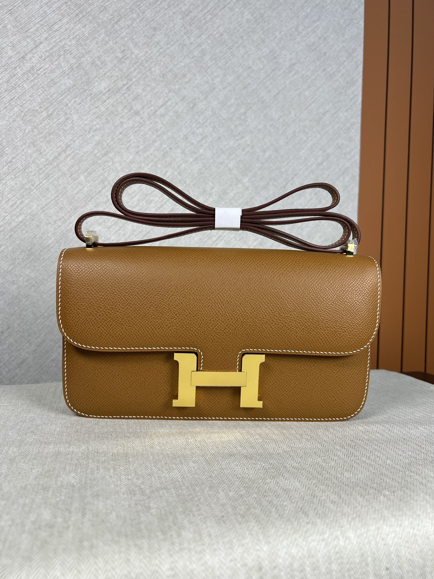 Hermes Constance 高仿棕色Epsom皮H扣包肩背斜背包