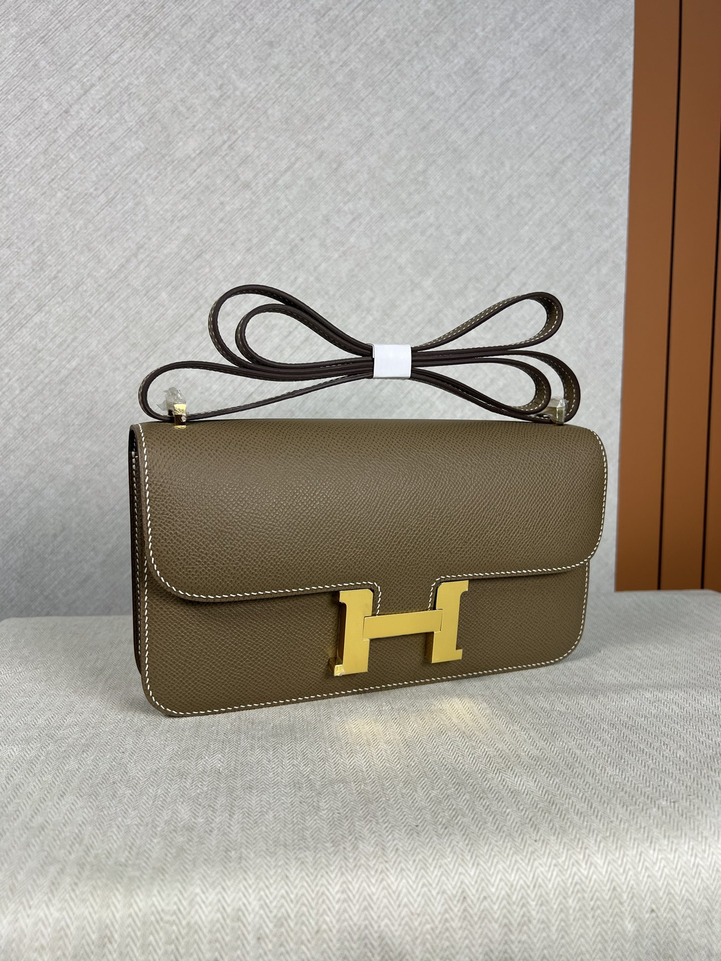 Hermes Constance 一比一大象灰Epsom皮H扣斜背包女包| 14 Hermes Constance 一比一大象灰Epsom皮H扣斜背包女包