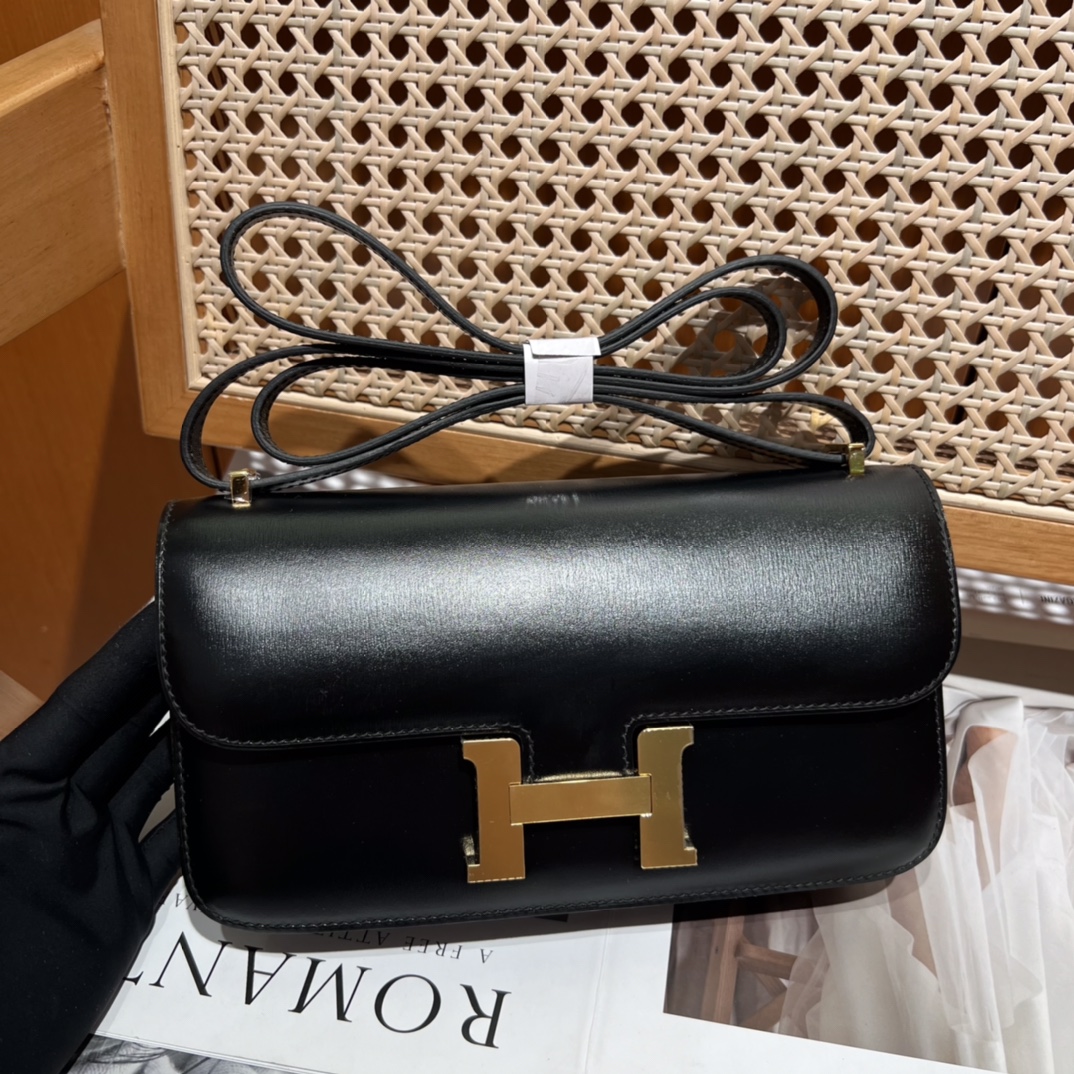 Hermes原單Constance黑色光面牛皮斜背包經典H扣女包| 14 Hermes原單Constance黑色光面牛皮斜背包經典H扣女包