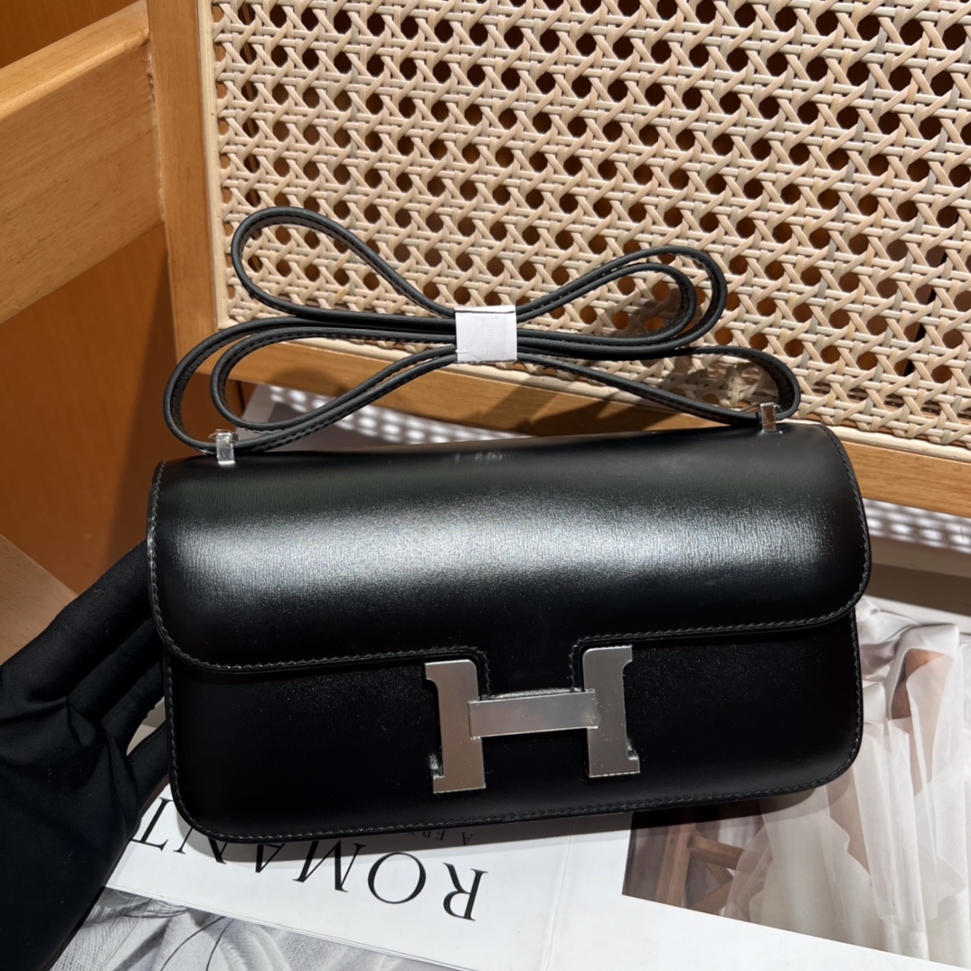 Hermes原單Constance黑色光面牛皮斜背包經典H扣女包| 13 Hermes原單Constance黑色光面牛皮斜背包經典H扣女包