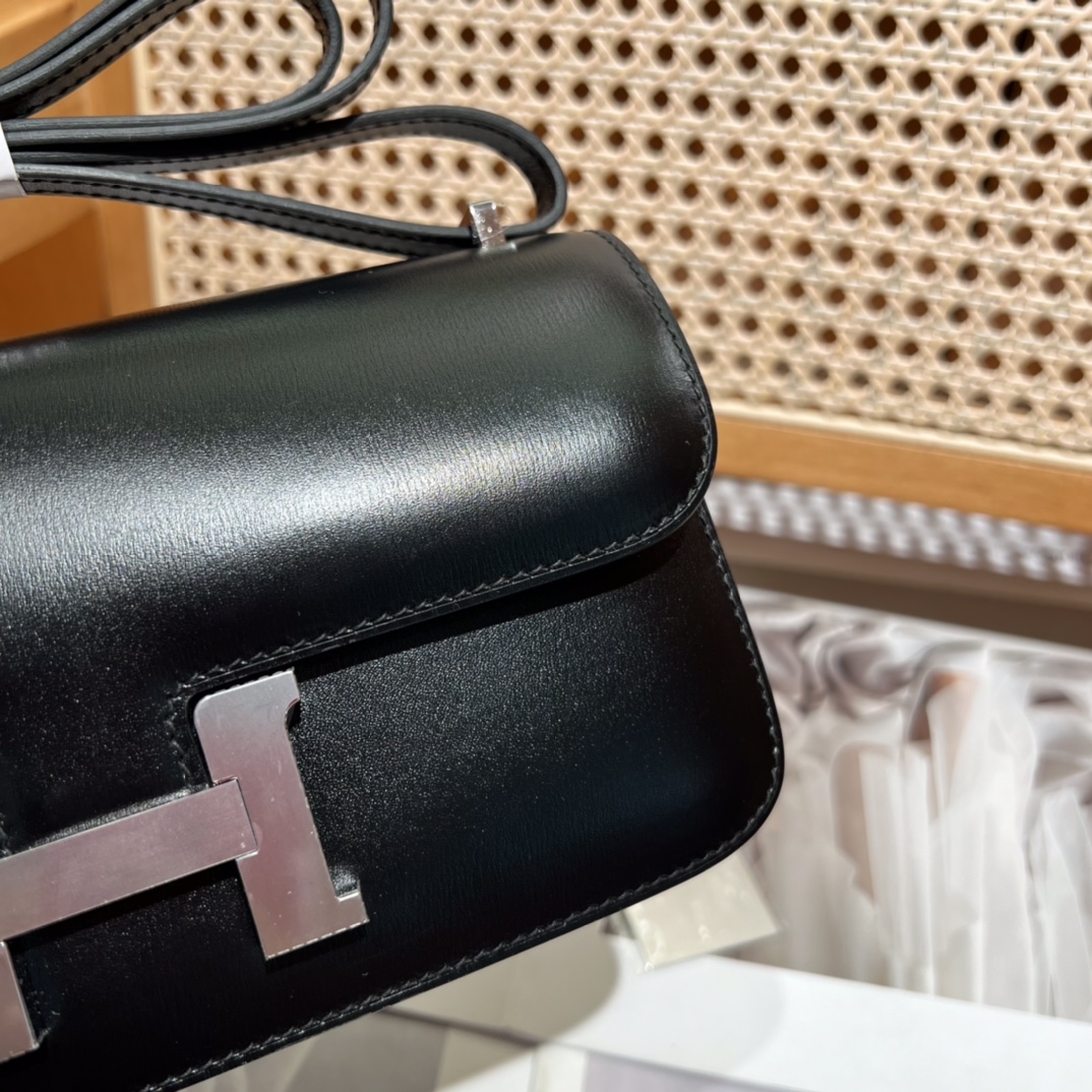 Hermes原單Constance黑色光面牛皮斜背包經典H扣女包| 9 Hermes原單Constance黑色光面牛皮斜背包經典H扣女包
