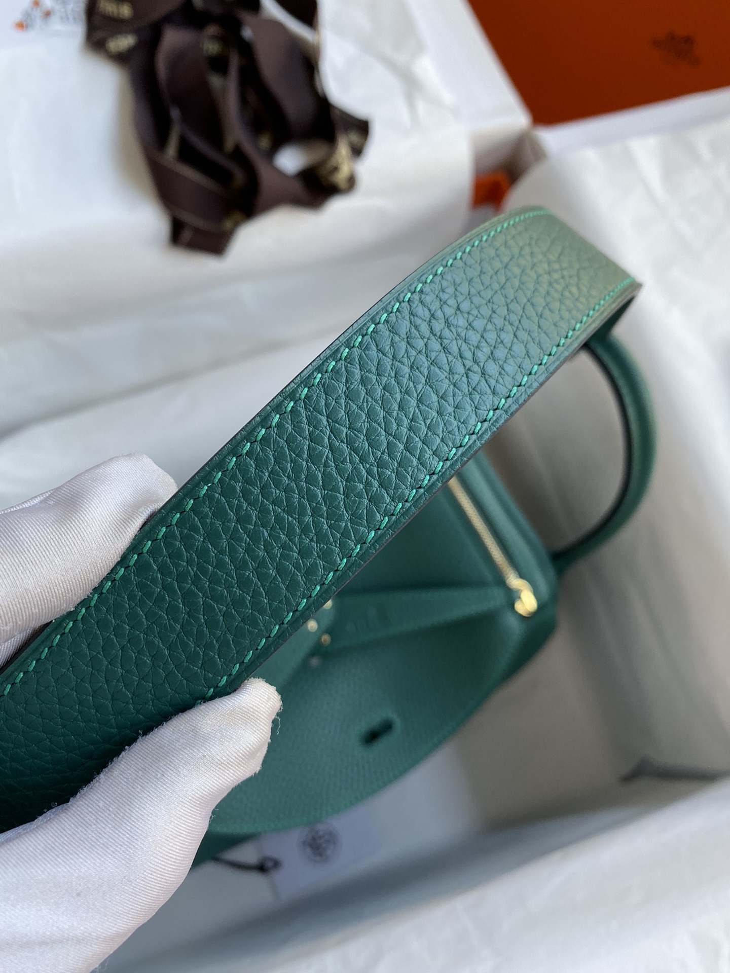 Hermes 高仿 Lindy琳迪包 墨绿色 手提斜挎包 高端女包| 9 Hermes 高仿 Lindy琳迪包 墨绿色 手提斜挎包 高端女包