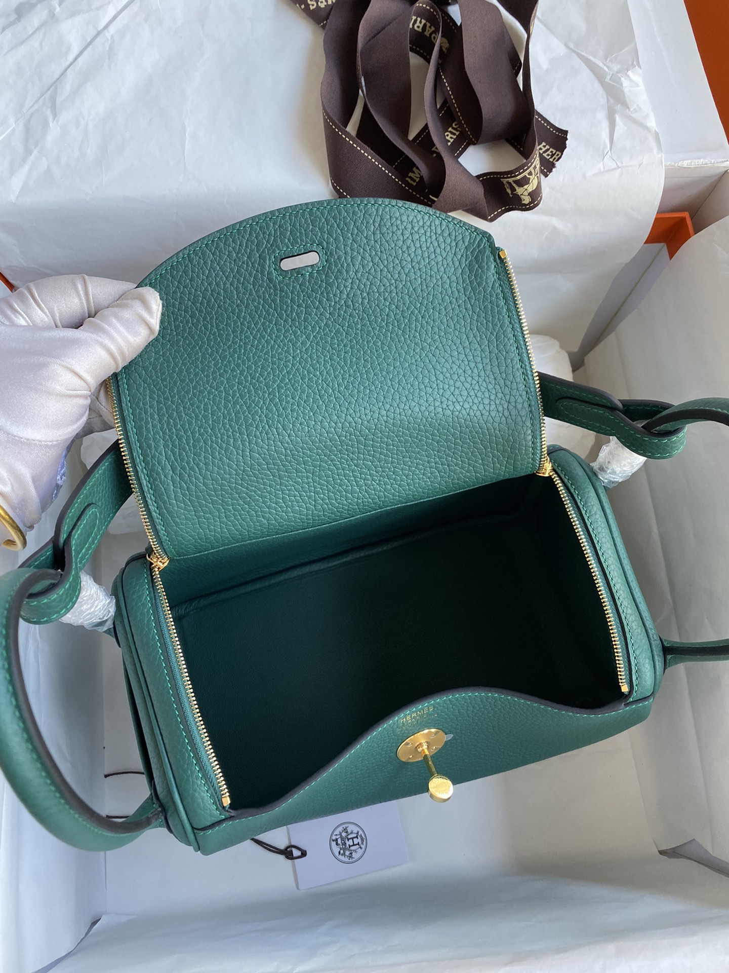 Hermes 高仿 Lindy琳迪包 墨绿色 手提斜挎包 高端女包| 8 Hermes 高仿 Lindy琳迪包 墨绿色 手提斜挎包 高端女包