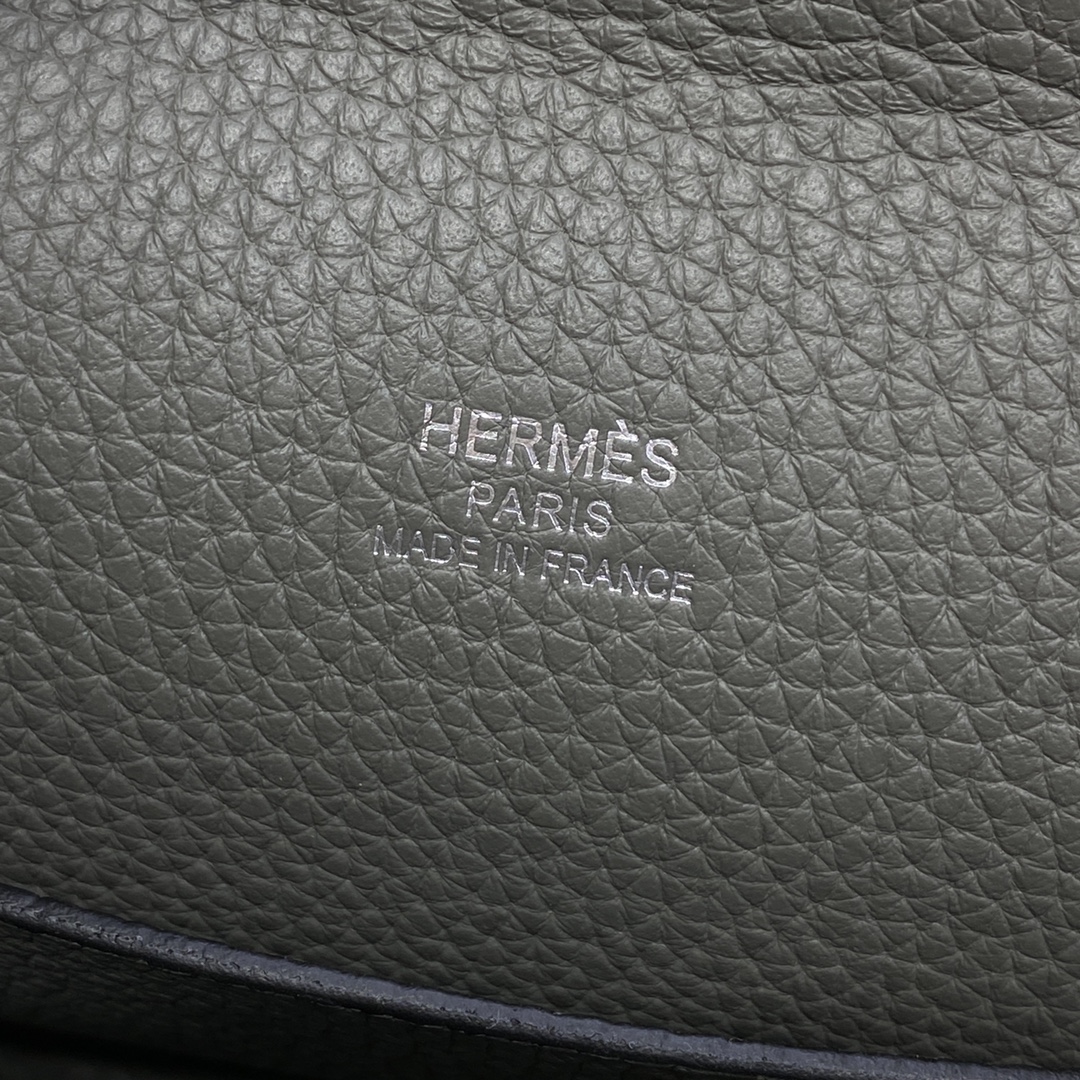 Hermes 原單 Evelyne TPM 灰色拼綠白織帶迷你斜背包 清新百搭款| 12 Hermes 原單 Evelyne TPM 灰色拼綠白織帶迷你斜背包 清新百搭款