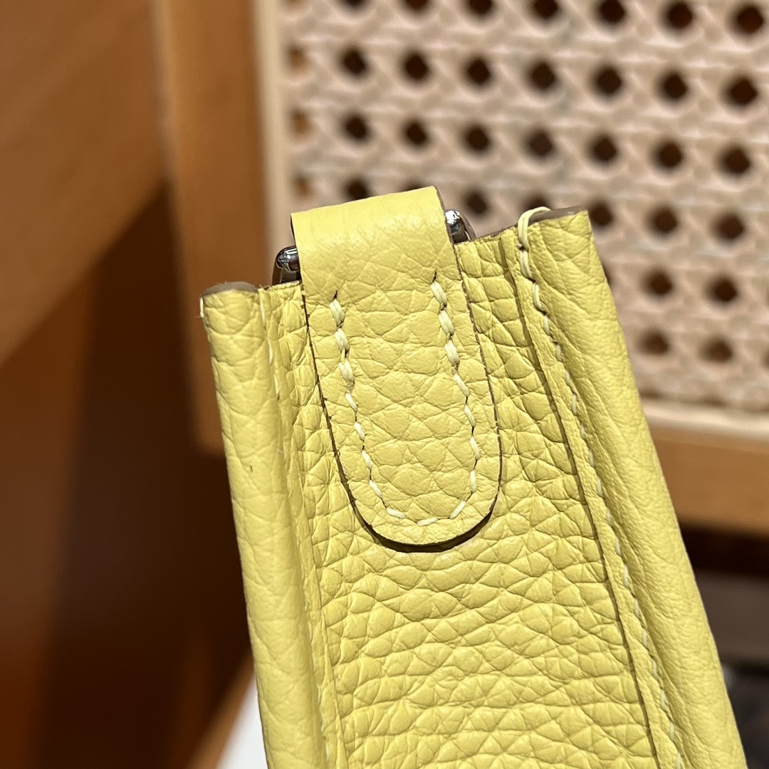 Hermes 一比一 Evelyne TPM 斜背包 黃色牛皮 明亮活力款| 13 Hermes 一比一 Evelyne TPM 斜背包 黃色牛皮 明亮活力款