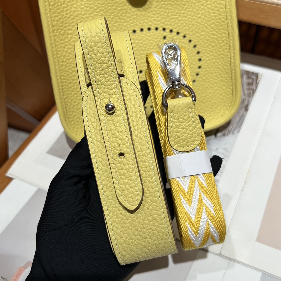 Hermes 一比一 Evelyne TPM 斜背包 黃色牛皮 明亮活力款| 8 Hermes 一比一 Evelyne TPM 斜背包 黃色牛皮 明亮活力款