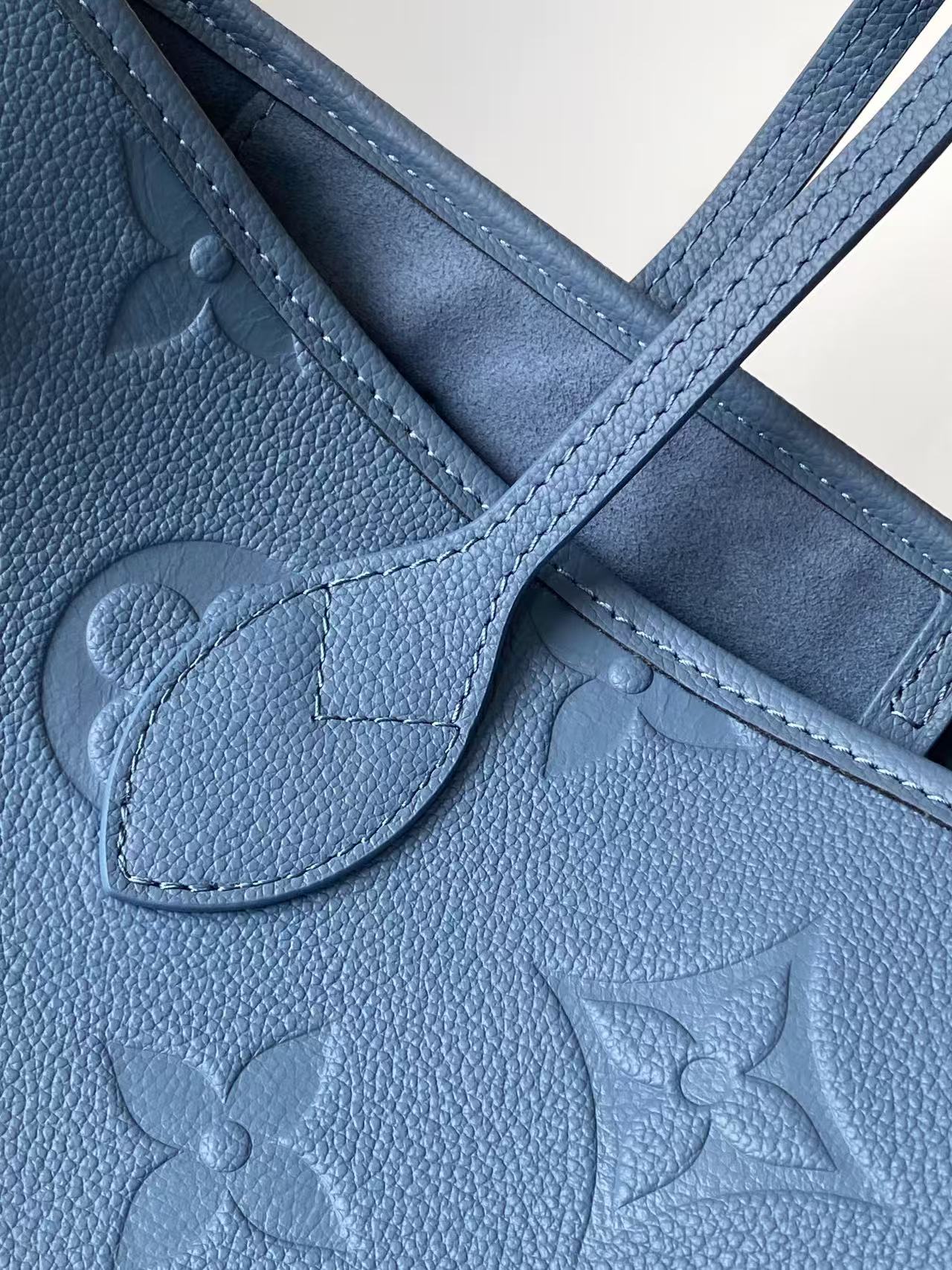 LV 高仿 女款 Neverfull 托特包 壓紋藍色 大容量通勤款| 11 LV 高仿 女款 Neverfull 托特包 壓紋藍色 大容量通勤款