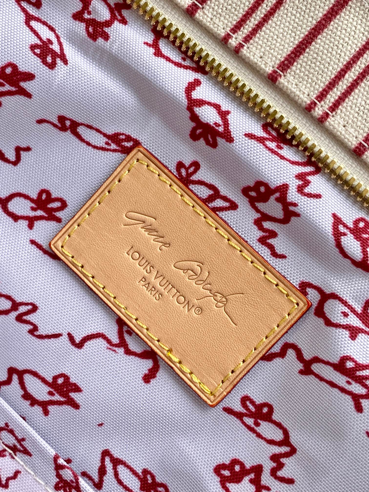 LV 原單 女款 條紋帆布托特包 紅白設計 百搭休閒款| 7 LV 原單 女款 條紋帆布托特包 紅白設計 百搭休閒款