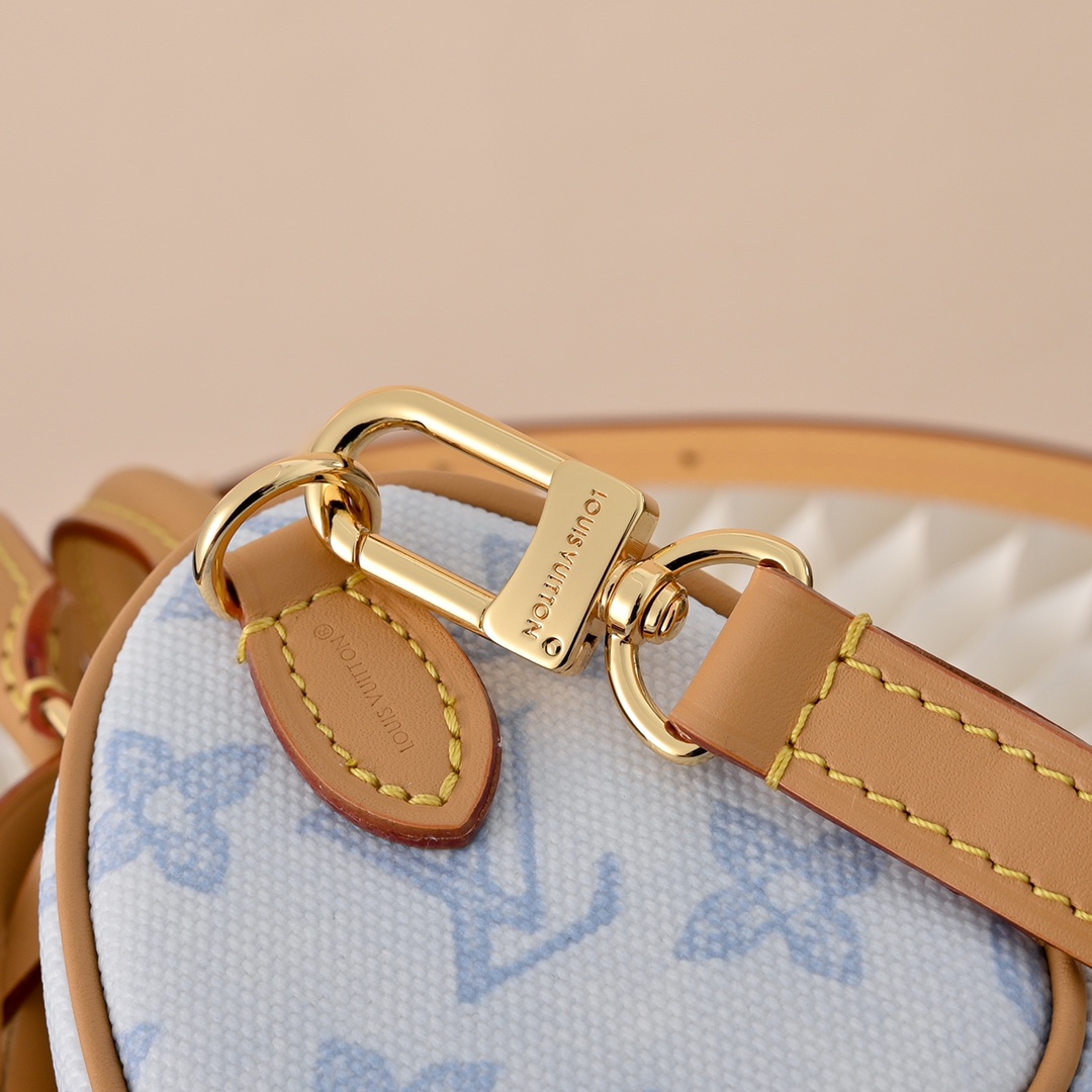 LV 高仿 Nano Speedy 藍白拼色迷你波士頓包 手提斜背兩用女包| 10 LV 高仿 Nano Speedy 藍白拼色迷你波士頓包 手提斜背兩用女包