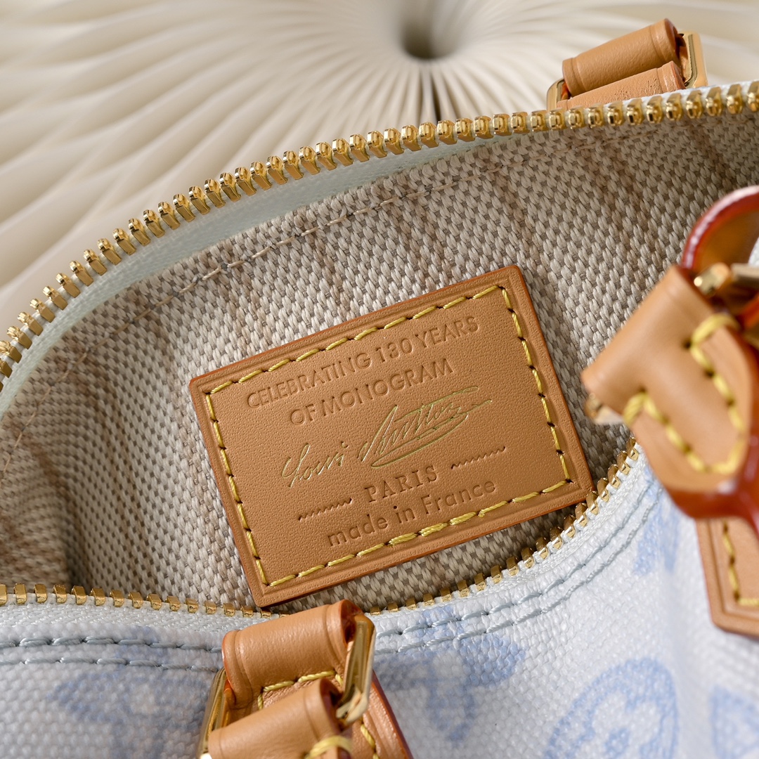 LV 高仿 Nano Speedy 藍白拼色迷你波士頓包 手提斜背兩用女包| 8 LV 高仿 Nano Speedy 藍白拼色迷你波士頓包 手提斜背兩用女包