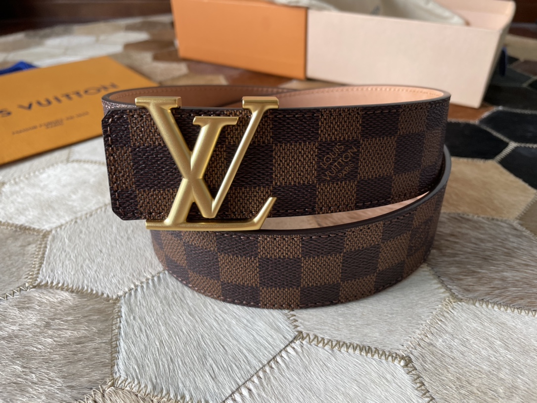 LV A貨 男款 棋盤格皮帶 金屬扣頭時尚百搭款| 10 LV A貨 男款 棋盤格皮帶 金屬扣頭時尚百搭款