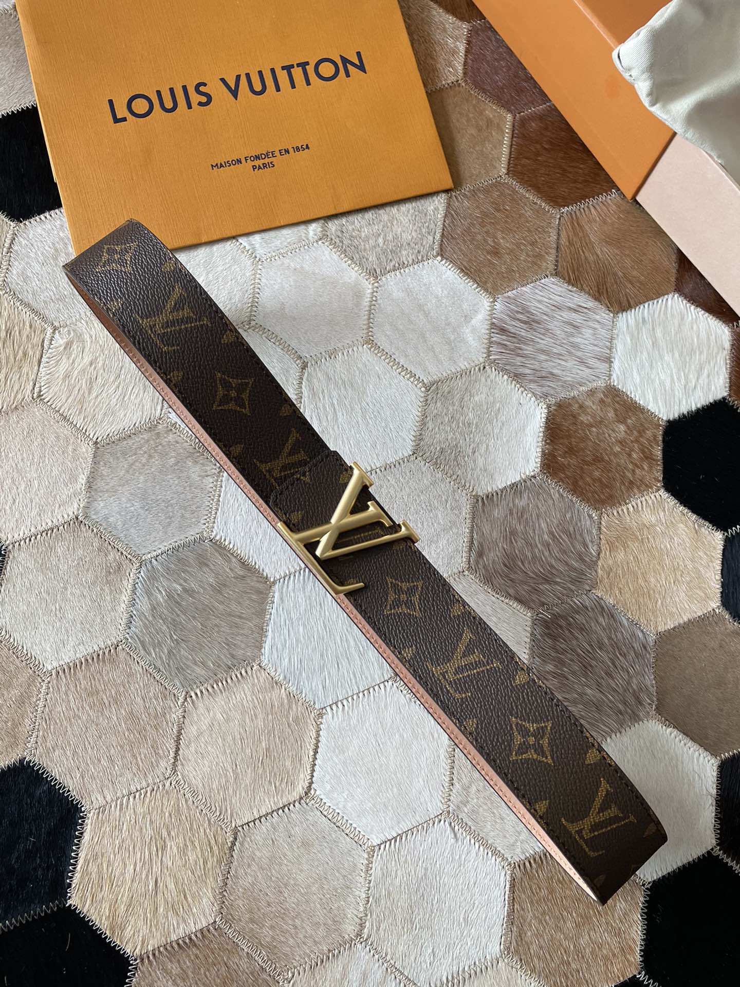 LV 一比一 男款 棕色棋盤格皮帶 簡約潮流百搭款| 13 LV 一比一 男款 棕色棋盤格皮帶 簡約潮流百搭款