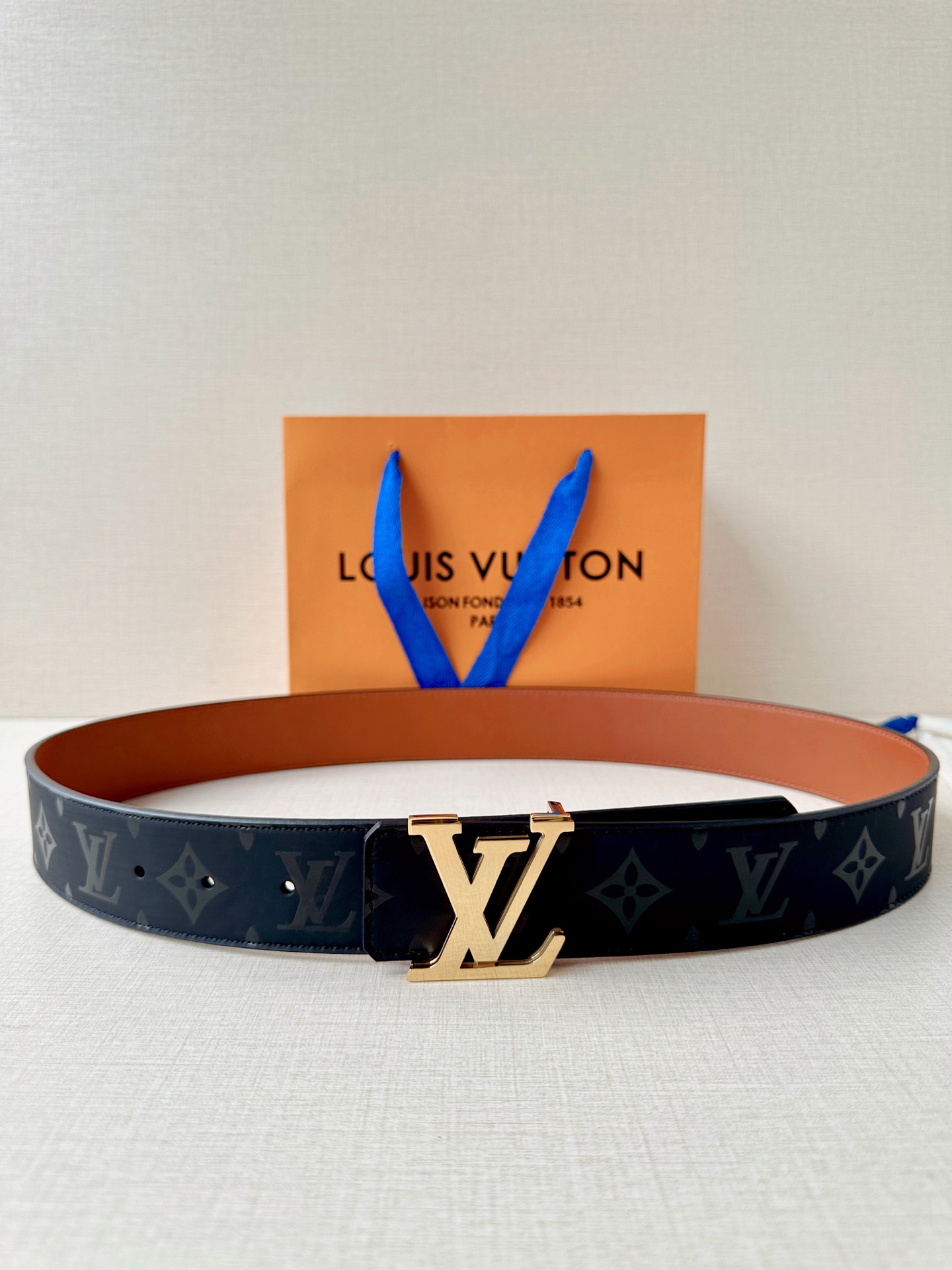 LV 原單 男款 經典老花皮帶 金屬扣頭百搭款| 14 LV 原單 男款 經典老花皮帶 金屬扣頭百搭款