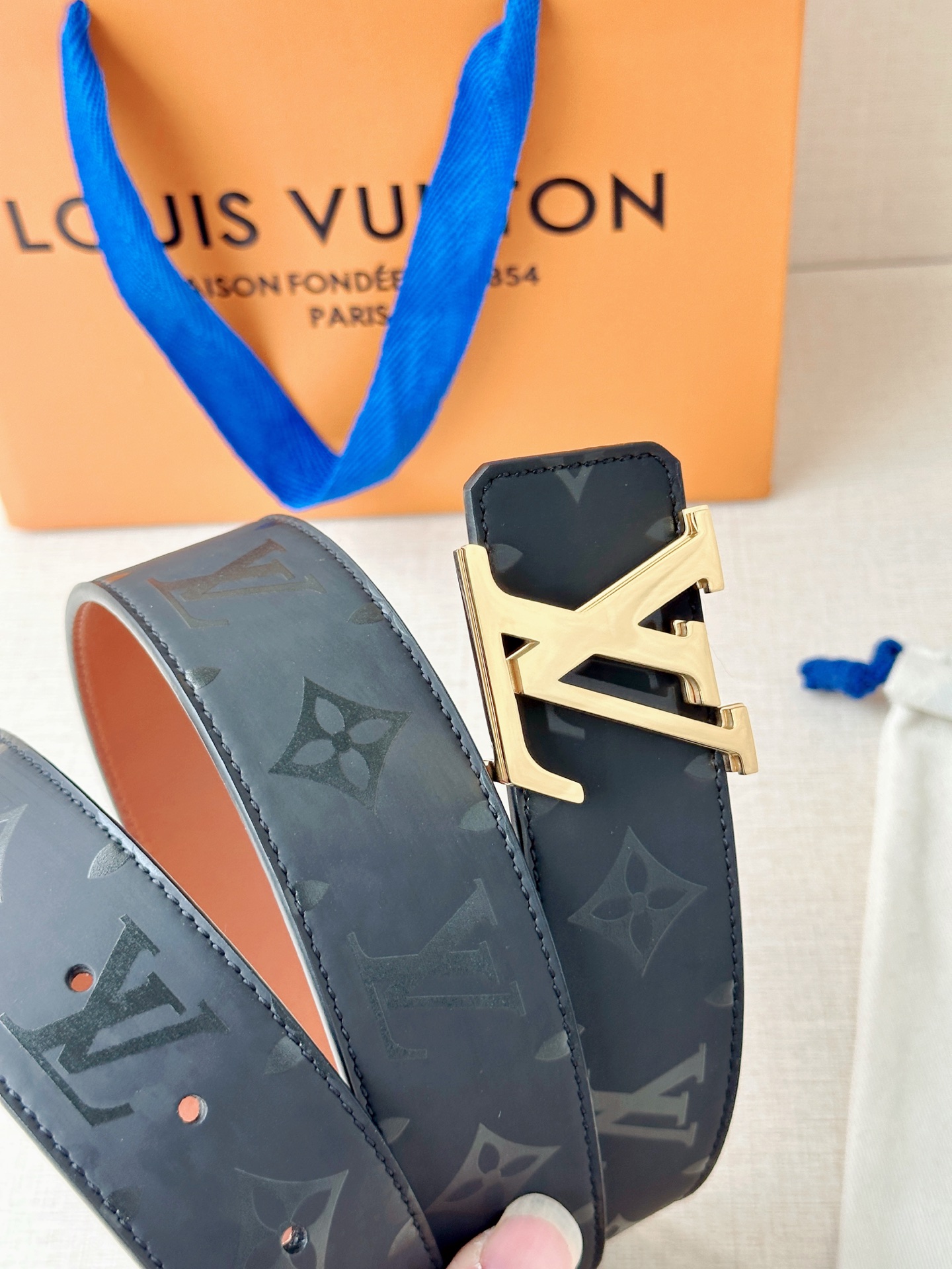 LV 原單 男款 經典老花皮帶 金屬扣頭百搭款| 13 LV 原單 男款 經典老花皮帶 金屬扣頭百搭款
