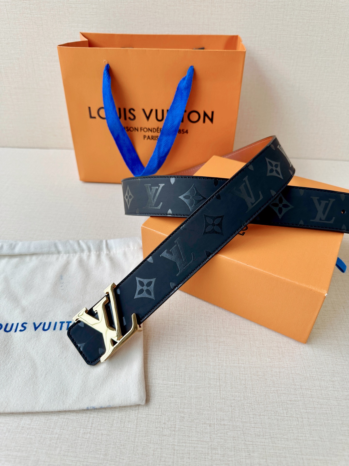 LV 原單 男款 經典老花皮帶 金屬扣頭百搭款| 12 LV 原單 男款 經典老花皮帶 金屬扣頭百搭款