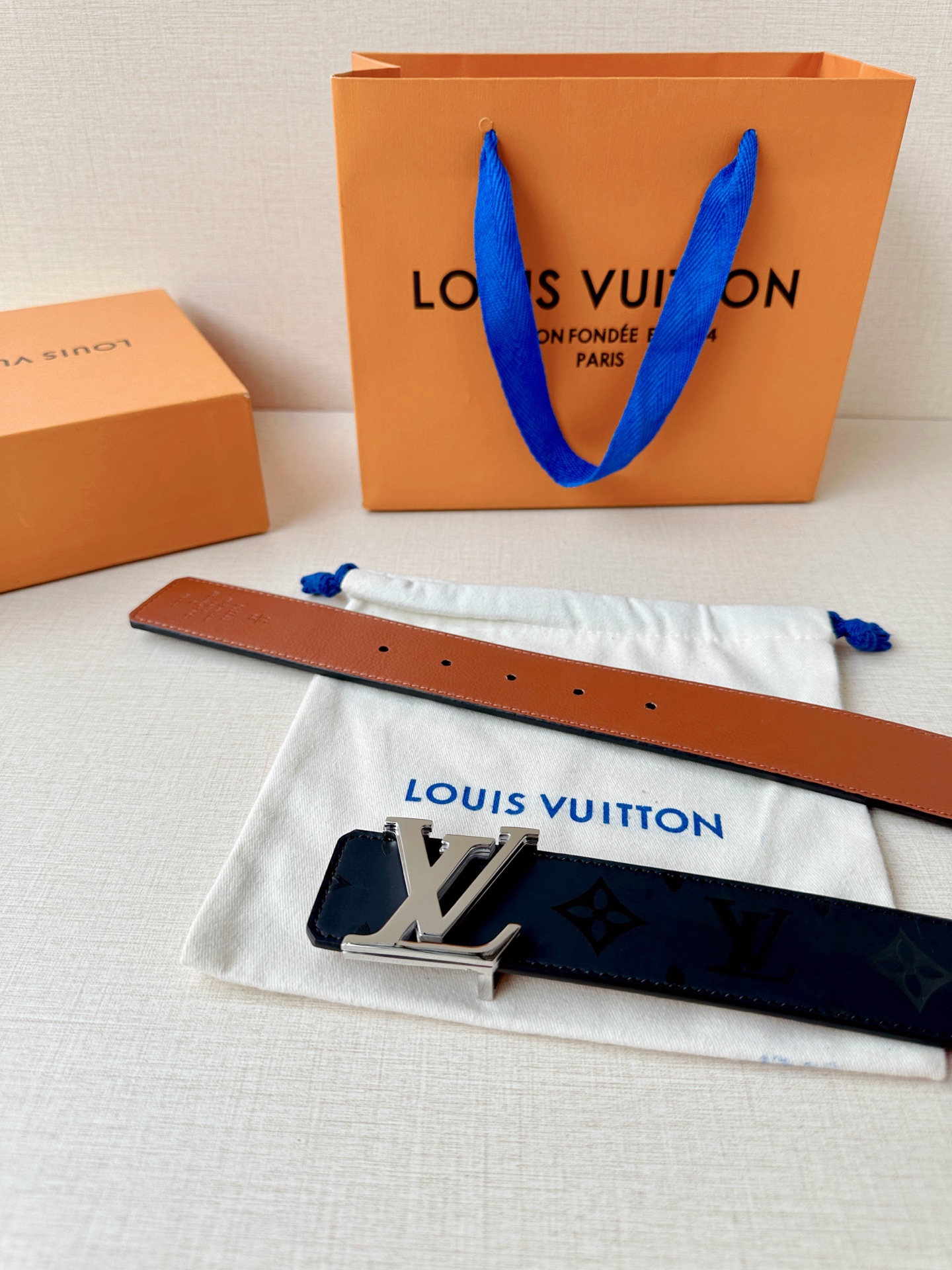 LV 原單 男款 經典老花皮帶 金屬扣頭百搭款| 9 LV 原單 男款 經典老花皮帶 金屬扣頭百搭款