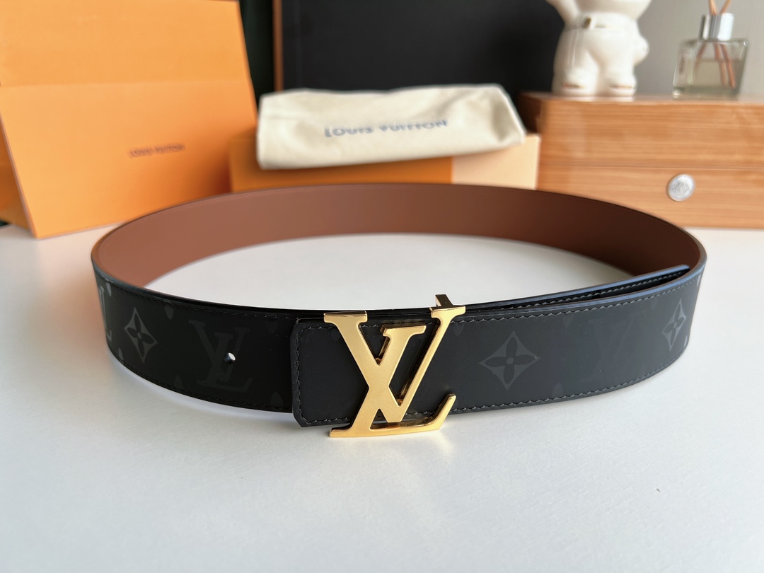 LV 高仿 男款 皮帶 老花印花設計 金扣 百搭款| 6 LV 高仿 男款 皮帶 老花印花設計 金扣 百搭款