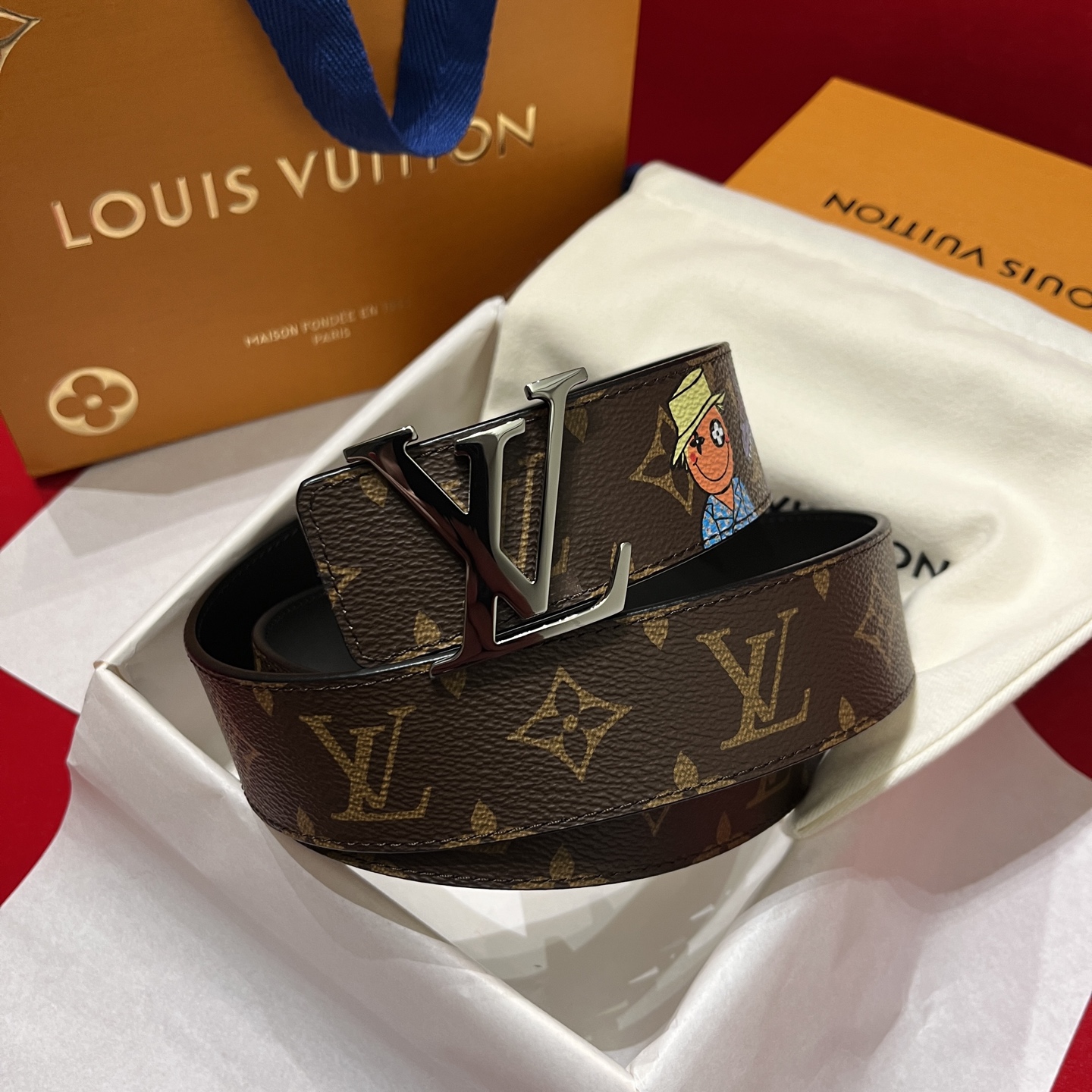 LV 原單Monogram皮帶｜銀扣經典老花款百搭男士腰帶