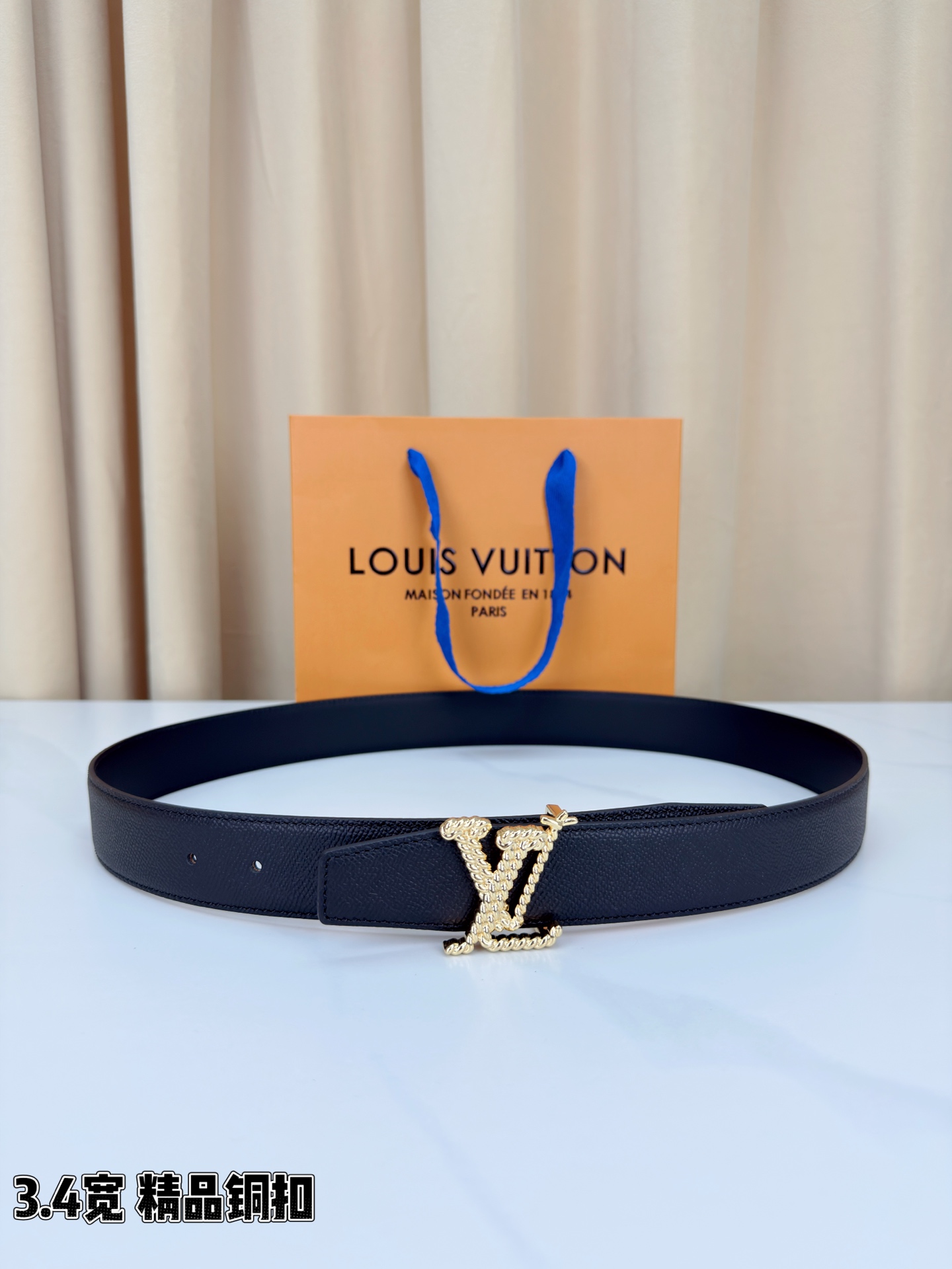 LV 一比一鏈條扣皮帶|黑色牛皮編織LV扣頭時尚腰帶| 6 LV 一比一鏈條扣皮帶|黑色牛皮編織LV扣頭時尚腰帶