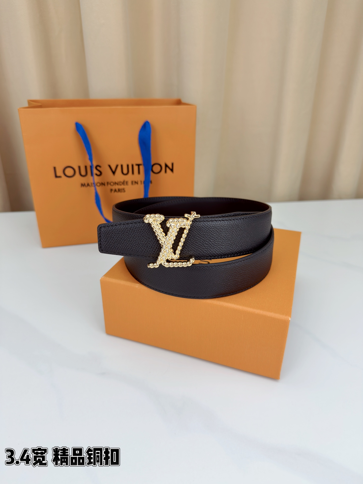 LV 一比一鏈條扣皮帶|黑色牛皮編織LV扣頭時尚腰帶| 12 LV 一比一鏈條扣皮帶|黑色牛皮編織LV扣頭時尚腰帶