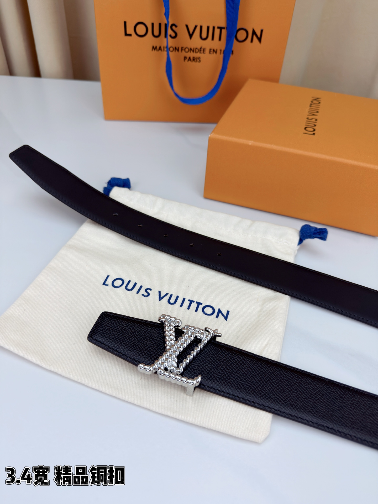 LV 一比一鏈條扣皮帶|黑色牛皮編織LV扣頭時尚腰帶| 9 LV 一比一鏈條扣皮帶|黑色牛皮編織LV扣頭時尚腰帶